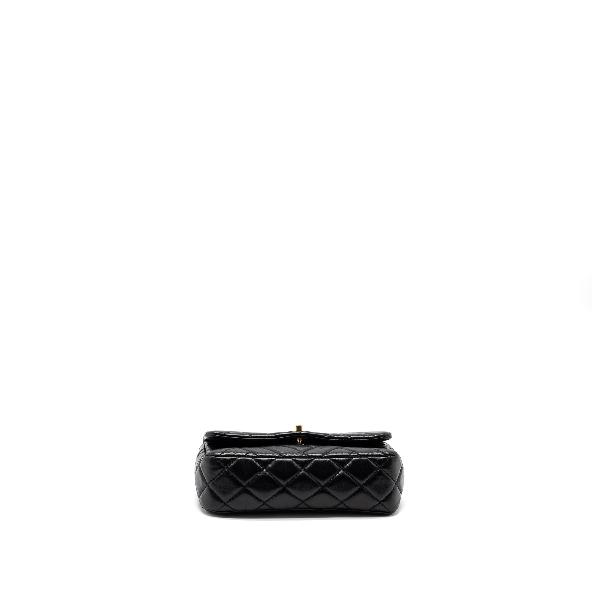 CHANEL MONT COCO MINI FLAP BAG SHINY LAMBSKIN BLACK LGHW