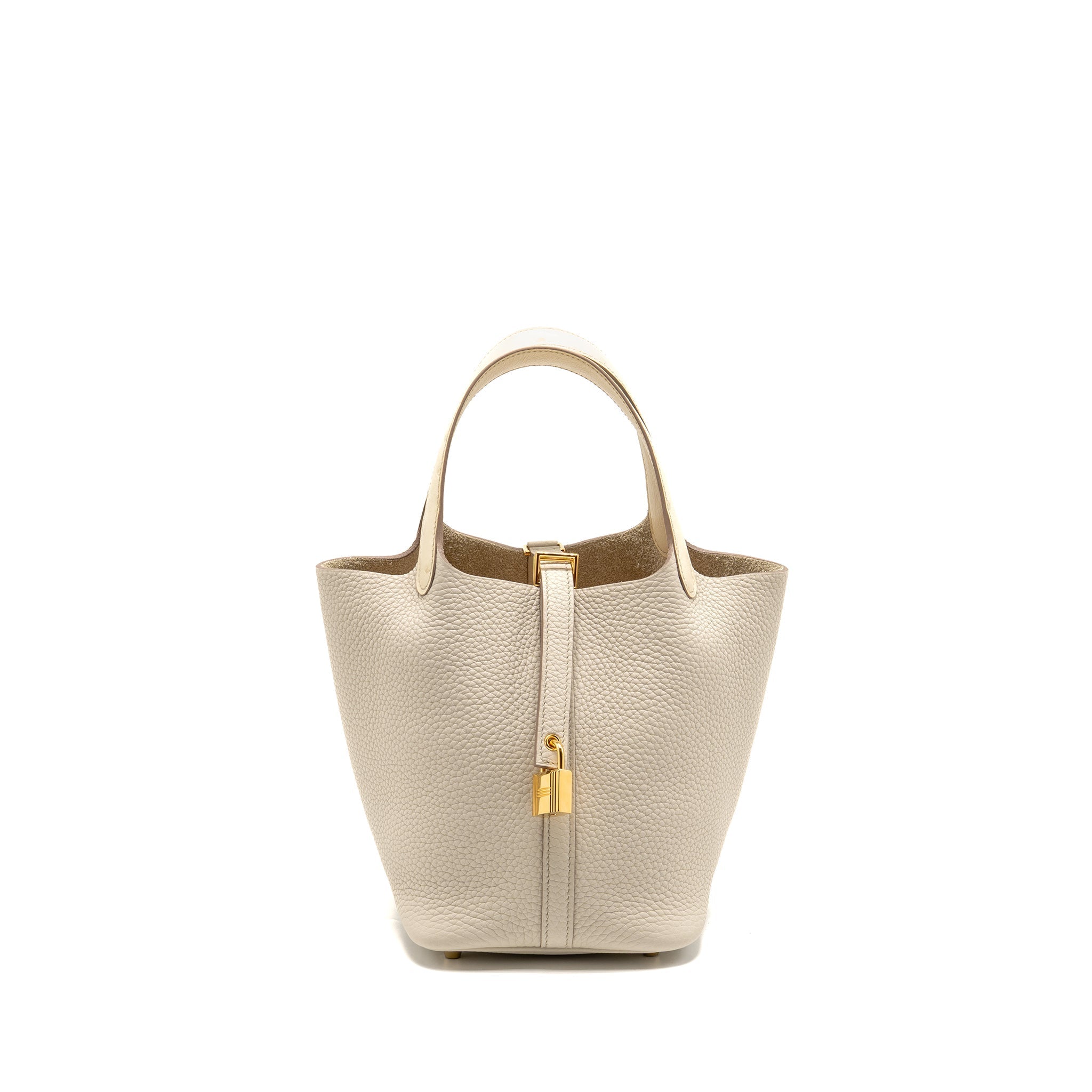 HERMES PICOTIN 18 TOUCH LOCK BAG CLEMENCE / OSTRICH BETON GHW