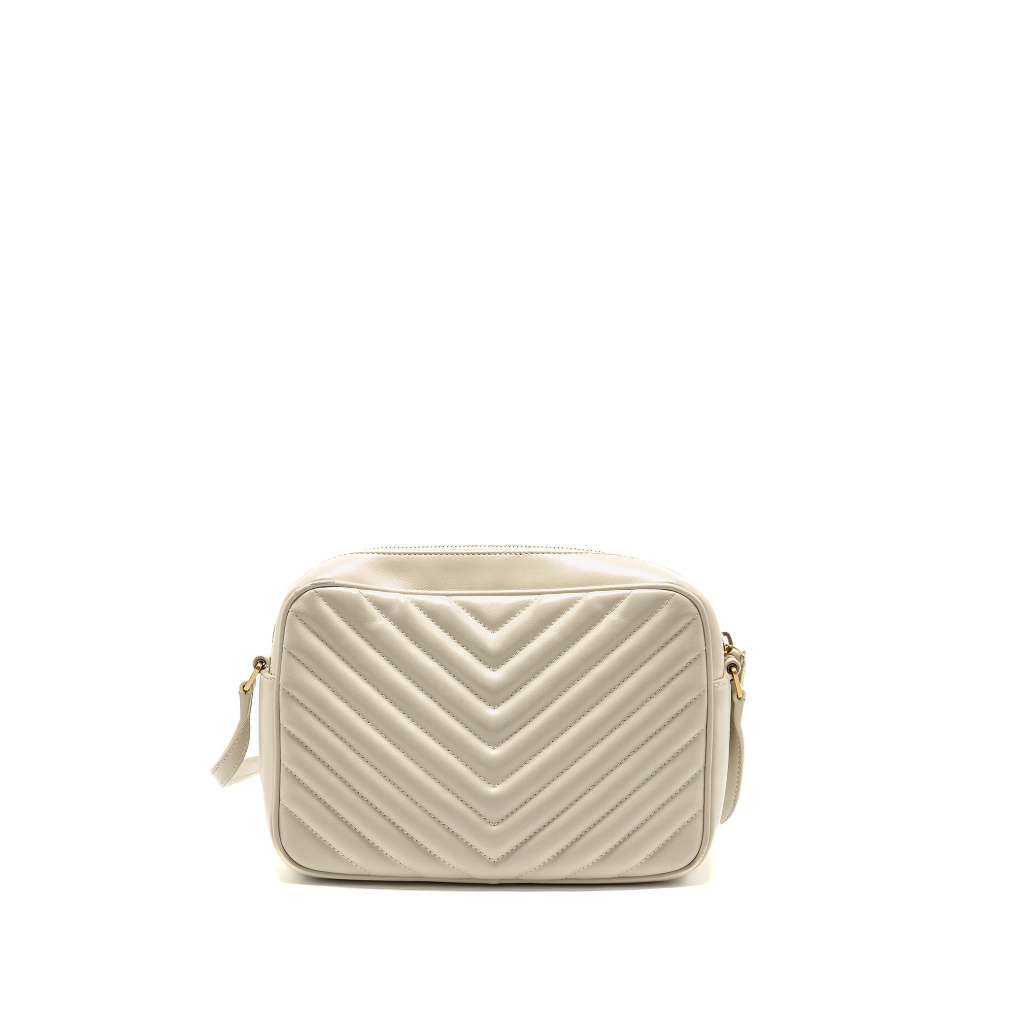 SAINT LAURENT/YSL LOU CAMERA BAG CALFSKIN WHITE GHW