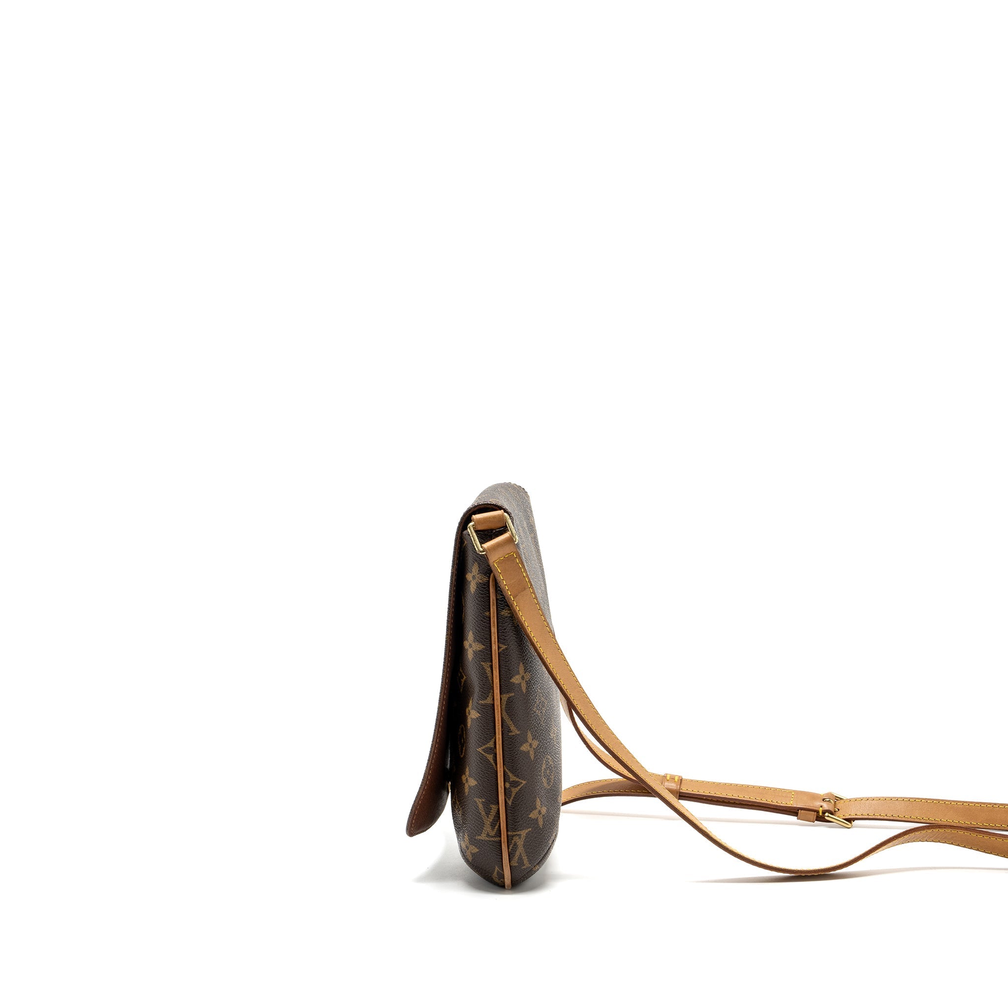 LOUIS VUITTON VINTAGE VERTICAL CROSSBODY FLAP BAG MONOGRAM CANVAS GHW