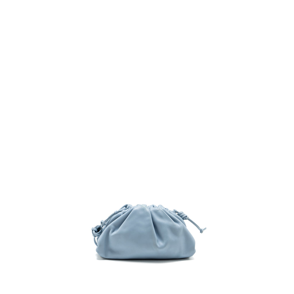 BOTTEGA VENETA MINI POUCH CALFSKIN BLUE GHW