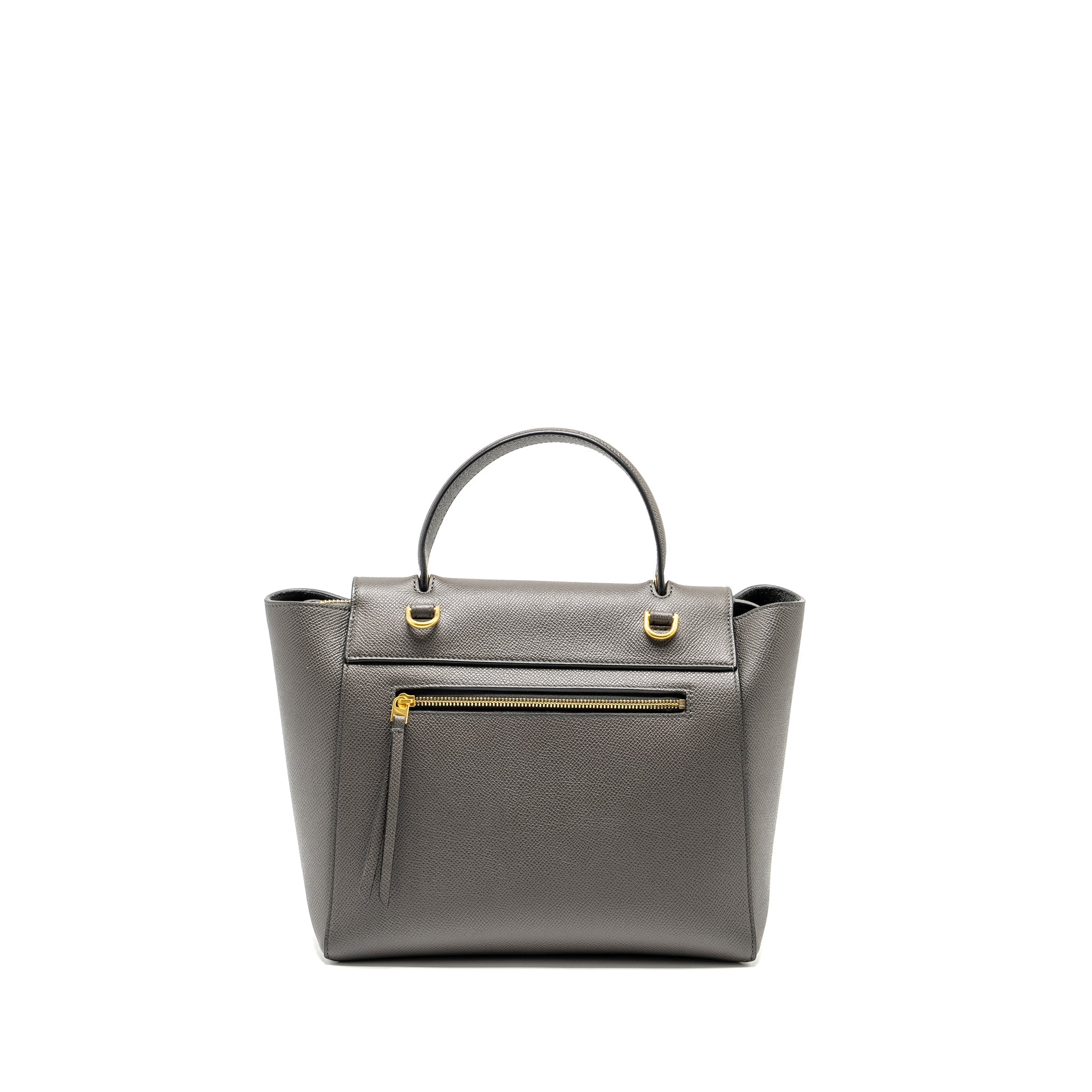 CELINE MINI BELT BAG GRAINED CALFSKIN GREY GHW