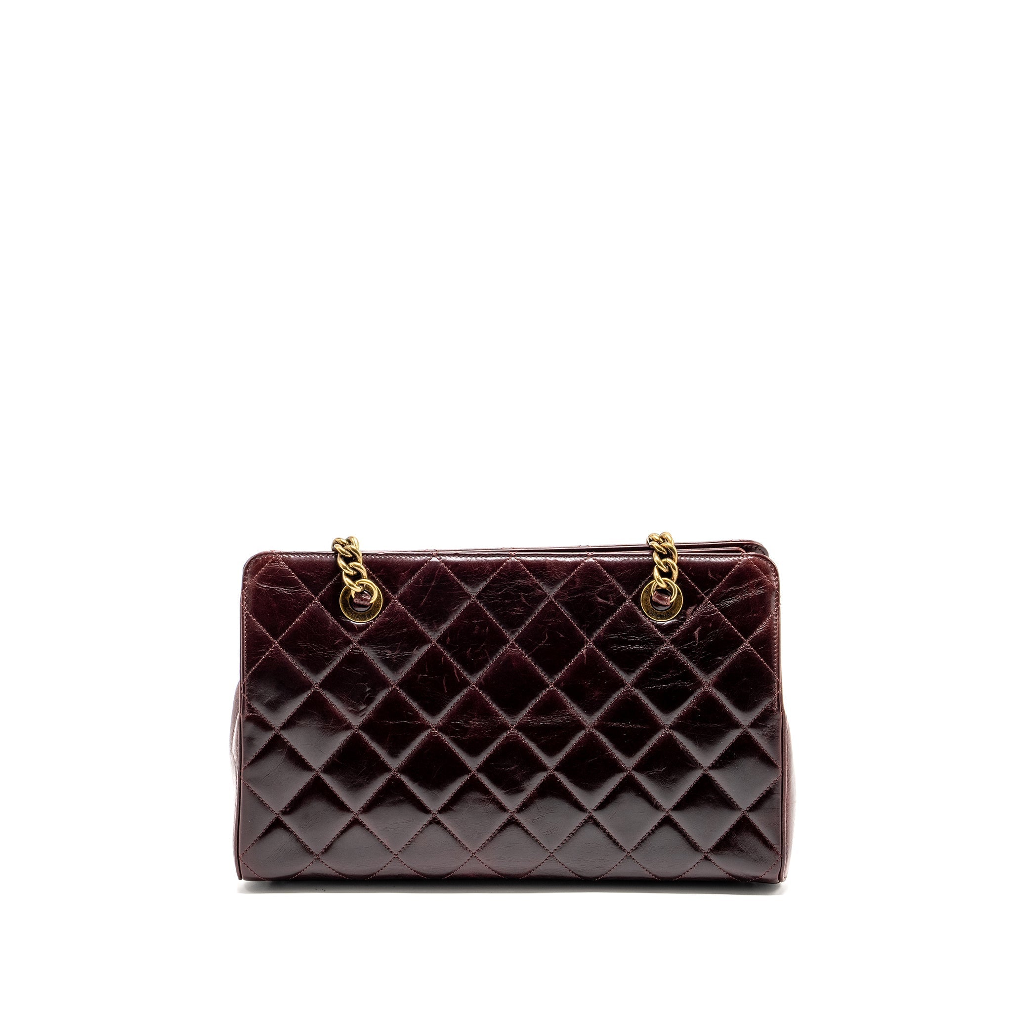 CHANEL PERFECT EDGE TOTE BAG CALFSKIN BURGUNDY GHW