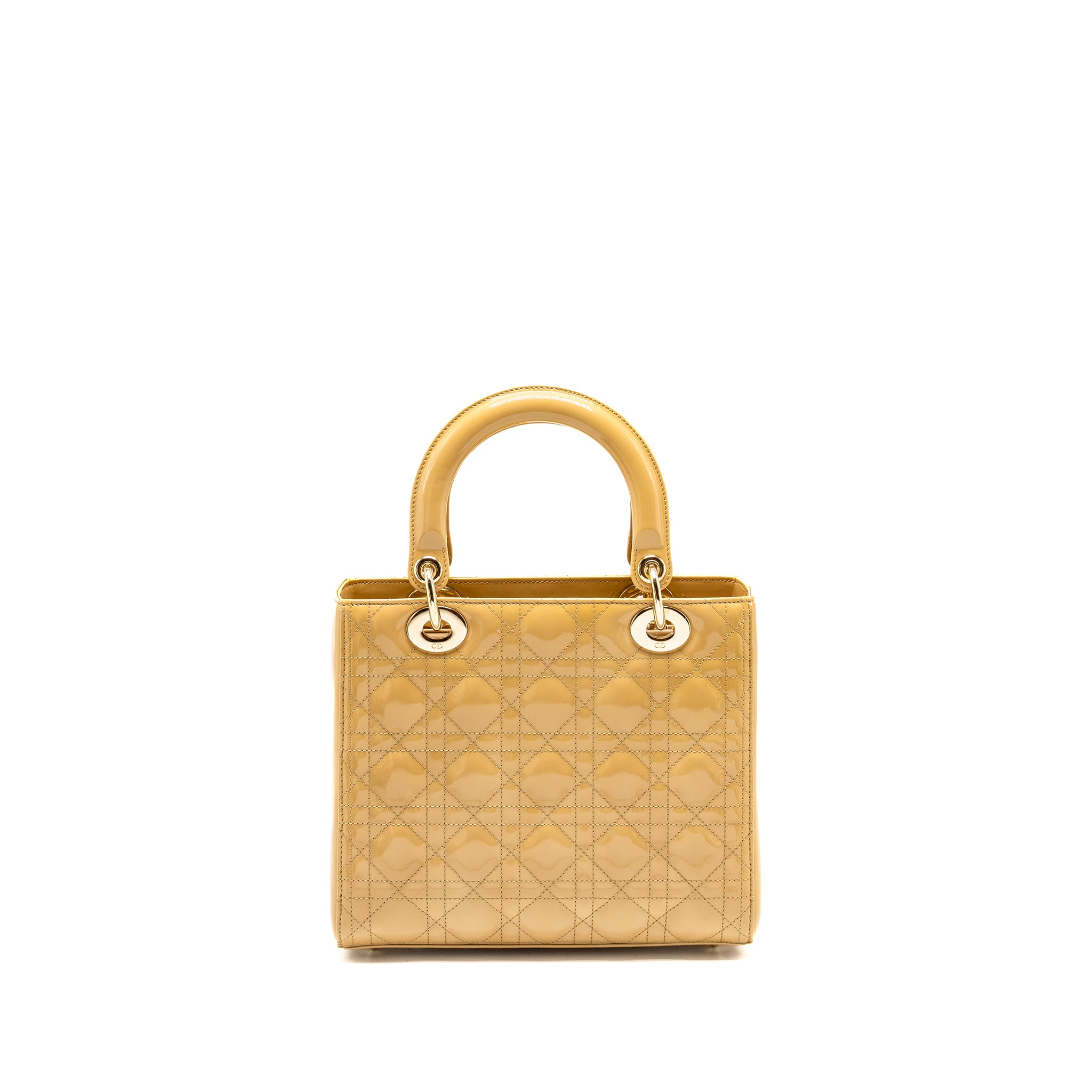 DIOR MEDIUM LADY DIOR PATENT BEIGE GHW
