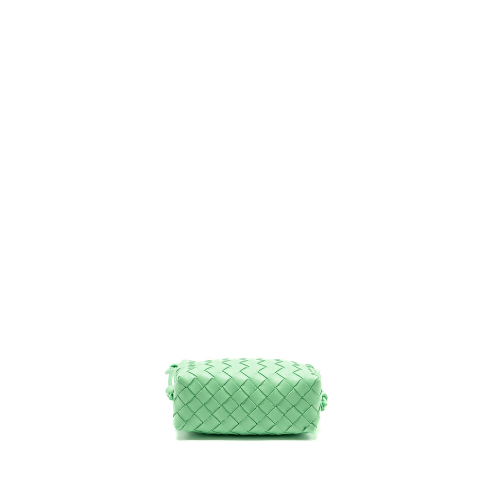 BOTTEGA VENETA MINI LOOP CAMERA BAG LAMBSKIN LIGHT GREEN SHW