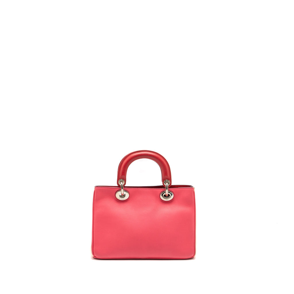 DIOR MINI DIORISSIMO TOTE BAG CALFSKIN DARK PINK/LIGHT PINK SHW