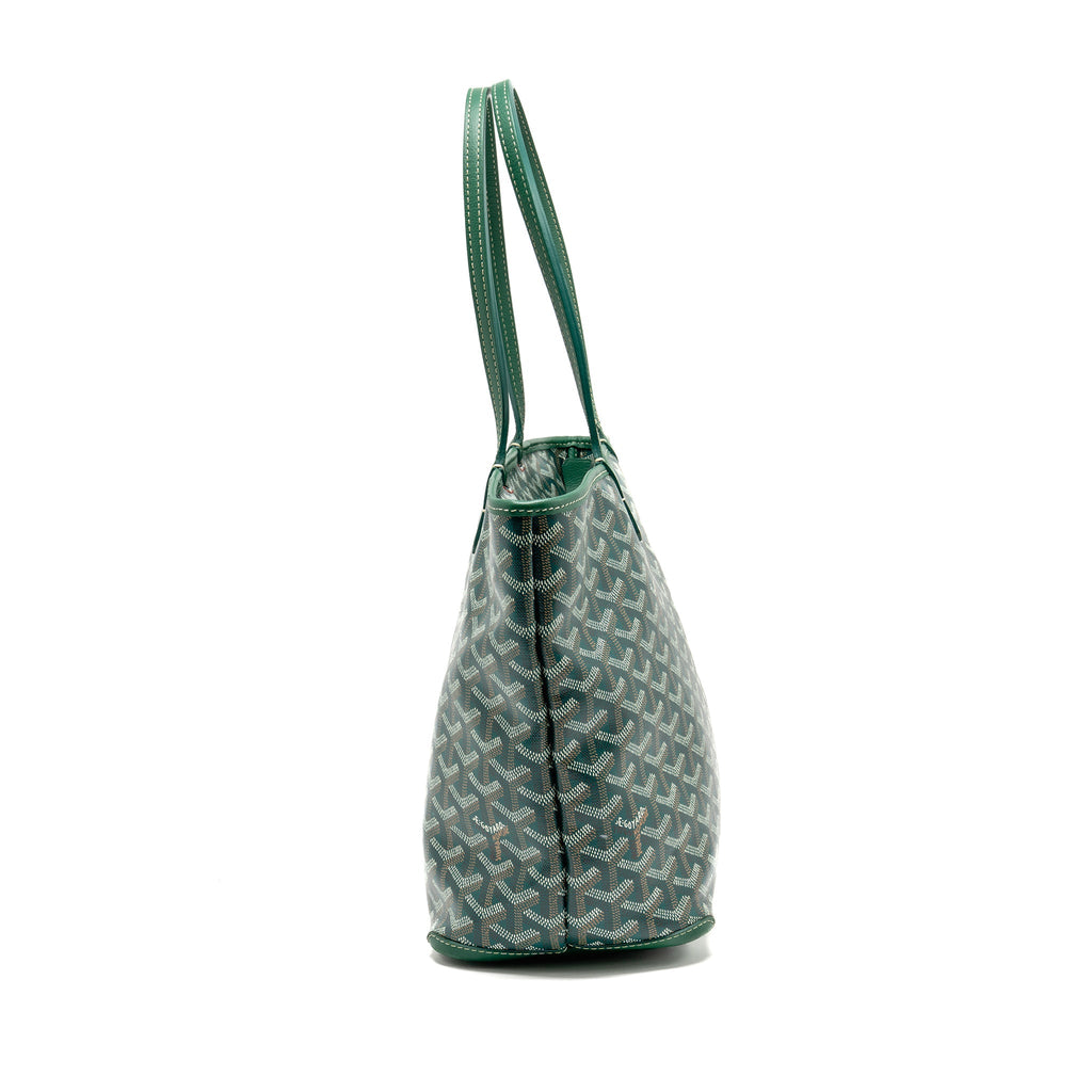 GOYARD ARTOIS PM HANDBAG GOYARDINE CANVAS/CALFSKIN GREEN SHW