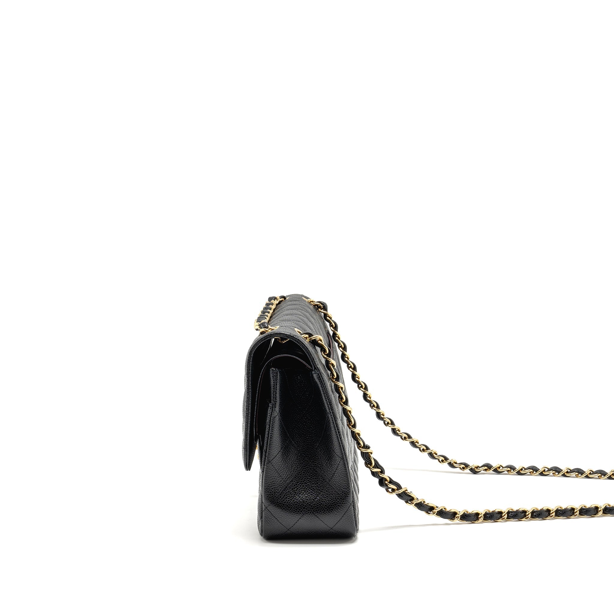 CHANEL JUMBO CLASSIC DOUBLE FLAP BAG CAVIAR BLACK GHW