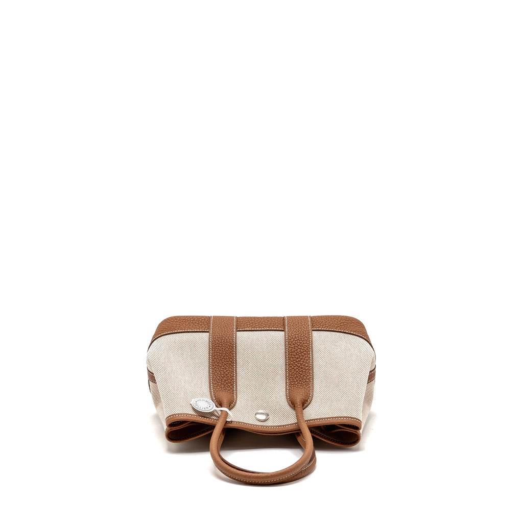HERMES NEO GARDEN PARTY 23 CANVAS/NEGONDA ECRU-BEIGE/GOLD SHW