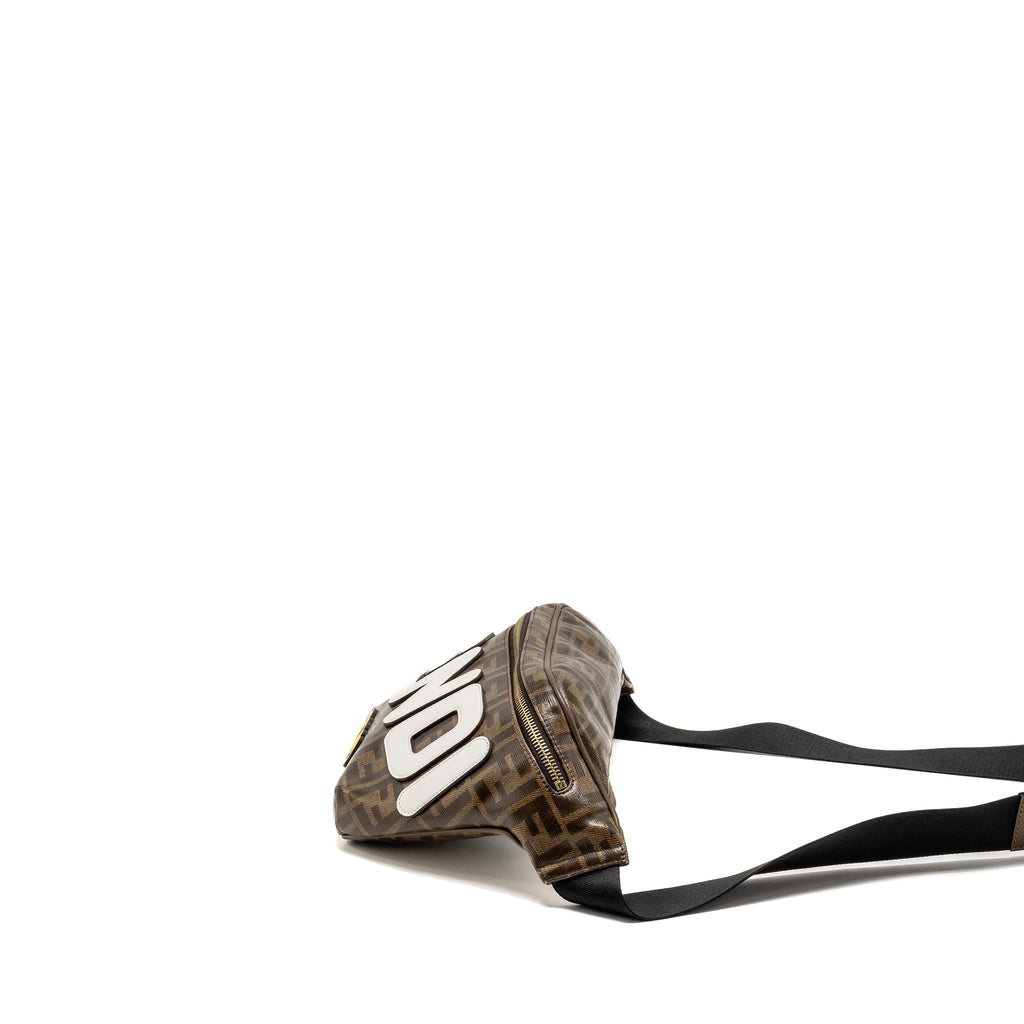 FENDI ROMA FENDI WAIST BAG CANVAS BROWN GHW