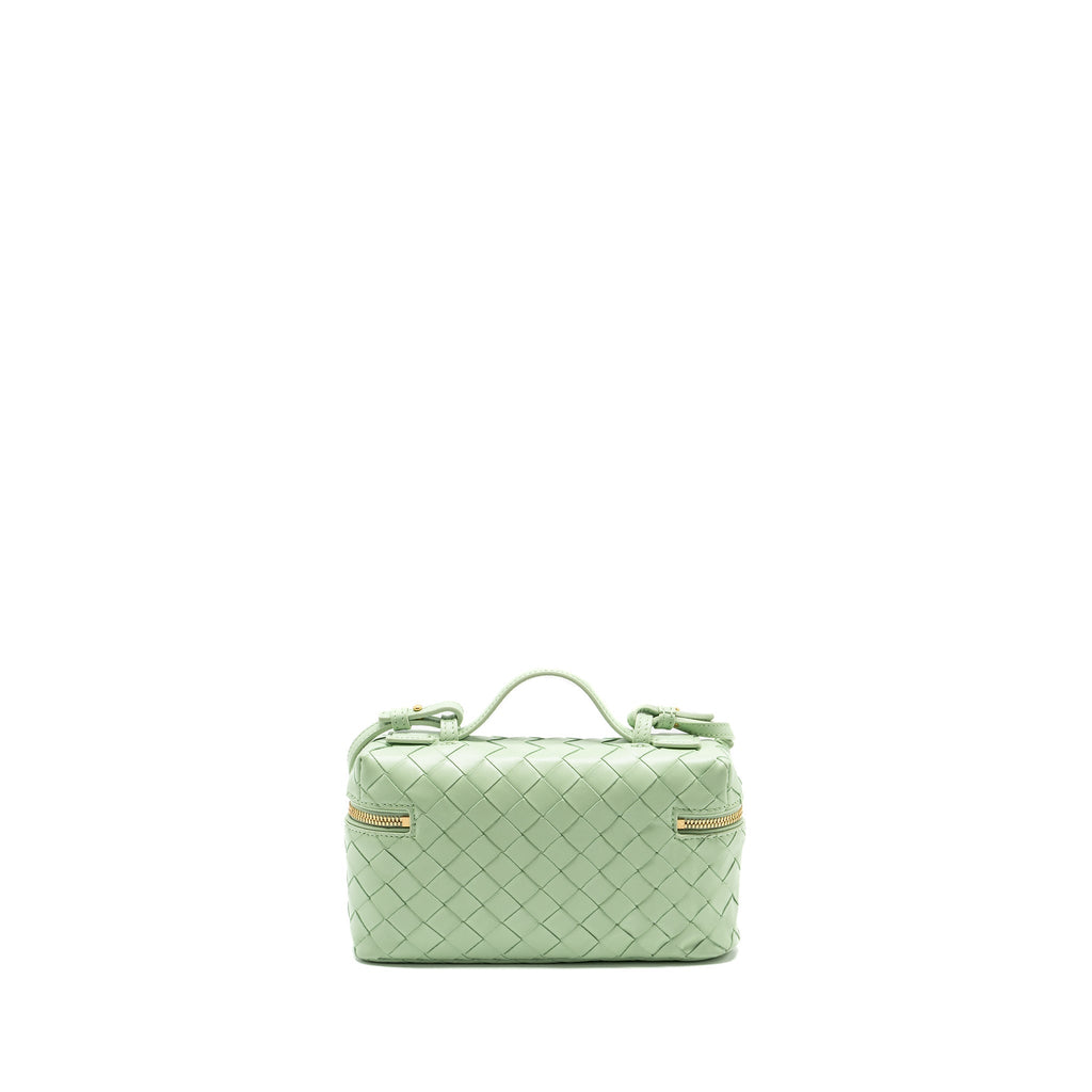 BOTTEGA VENETA BANG BANG VANITY CASE CALFSKIN LIGHT GREEN GHW