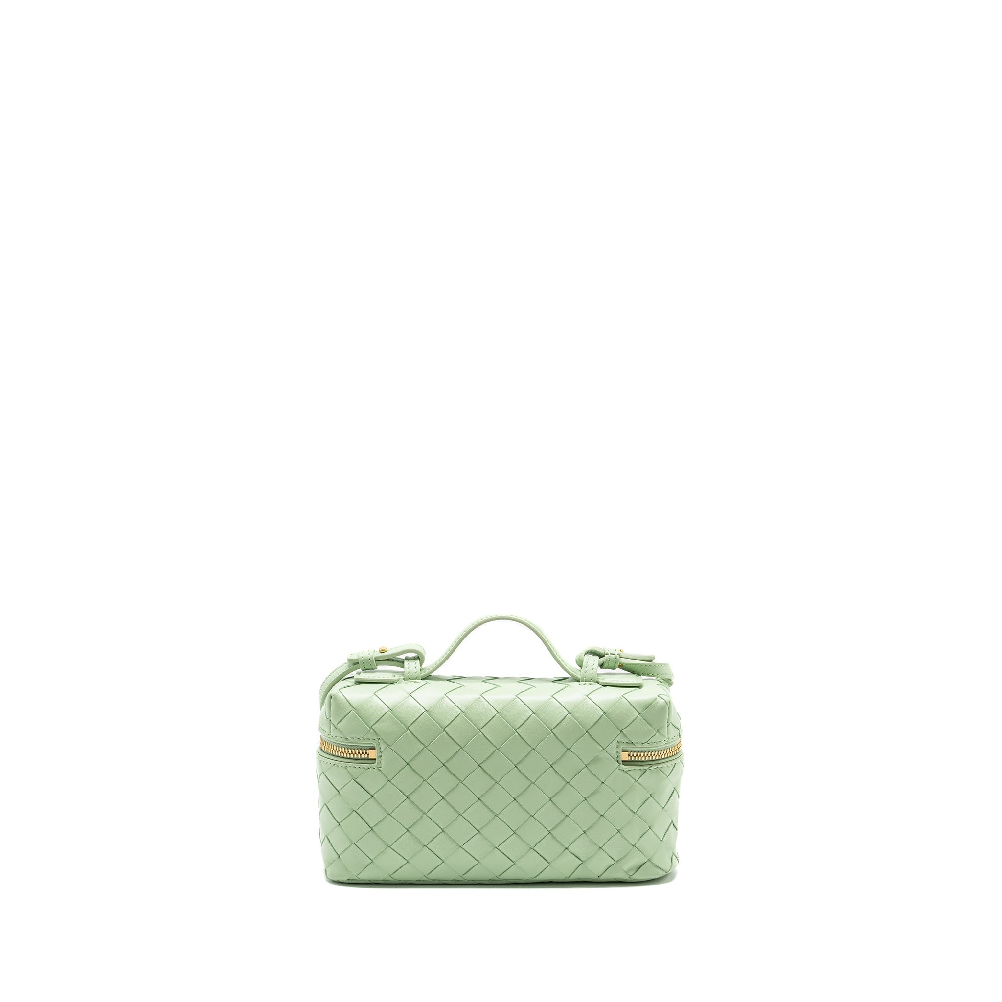 BOTTEGA VENETA BANG BANG VANITY CASE CALFSKIN LIGHT GREEN GHW