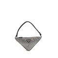 PRADA TRIANGLE POUCH CRYSTAL EMBELLISHED BLACK SHW
