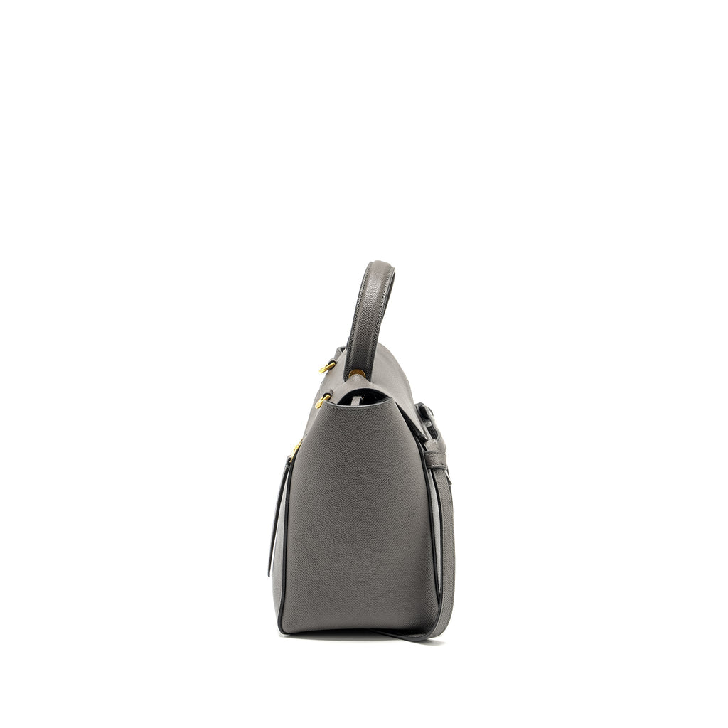 CELINE MINI BELT BAG GRAINED CALFSKIN GREY GHW