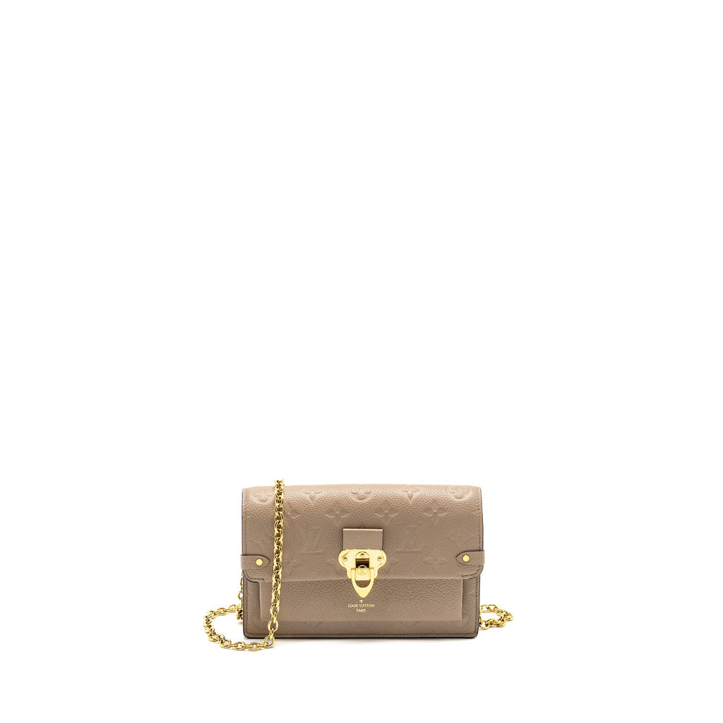 LOUIS VUITTON VAVIN CHAIN WALLET MONOGRAM EMPREINTE GREY GHW