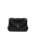 SAINT LAURENT/YSL LARGE COLLEGE BAG MATELASSE LEATHER BLACK GHW