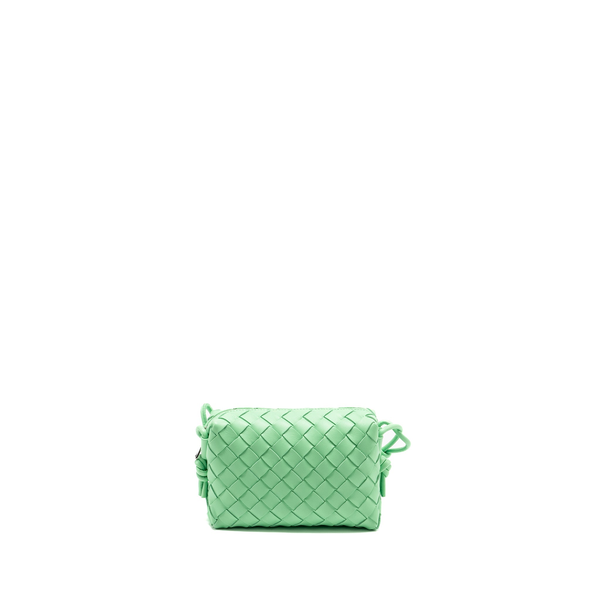 BOTTEGA VENETA MINI LOOP CAMERA BAG LAMBSKIN LIGHT GREEN SHW