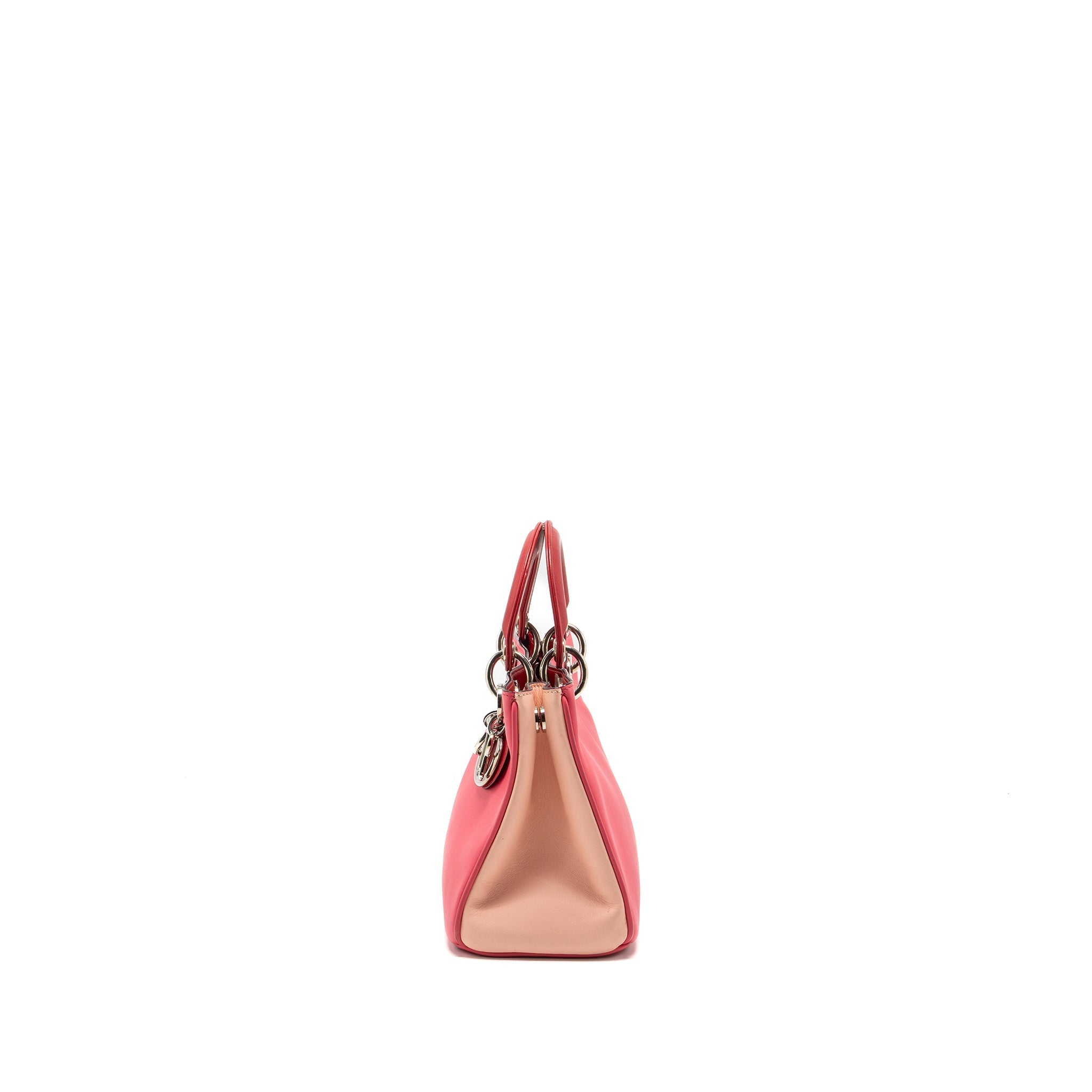 DIOR MINI DIORISSIMO TOTE BAG CALFSKIN DARK PINK/LIGHT PINK SHW