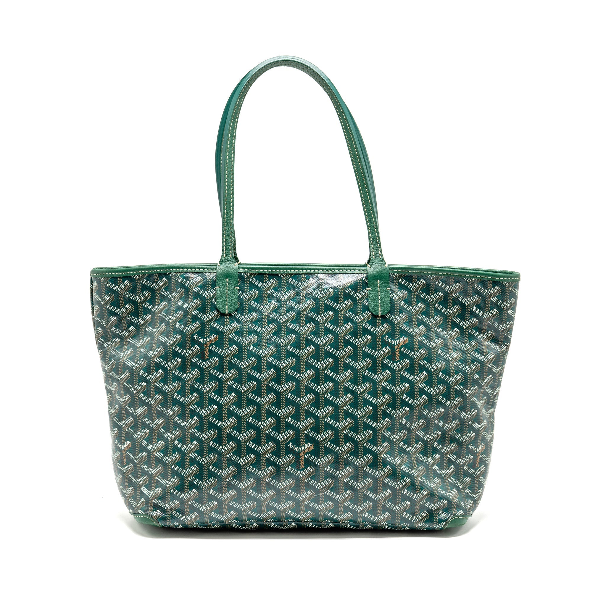 GOYARD ARTOIS PM HANDBAG GOYARDINE CANVAS/CALFSKIN GREEN SHW