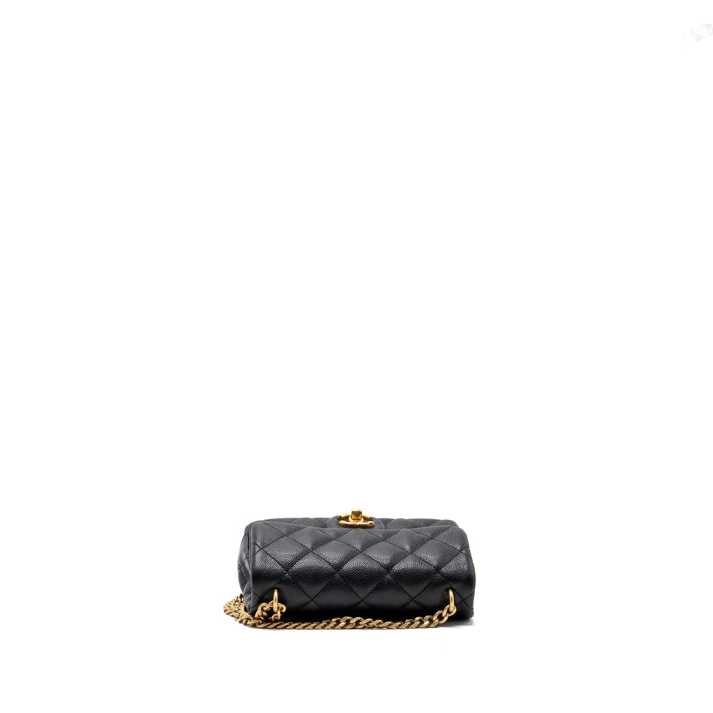 CHANEL 23P MINI COCO LOVE FLAP BAG CAVIAR BLACK GHW(MICROCHIP)