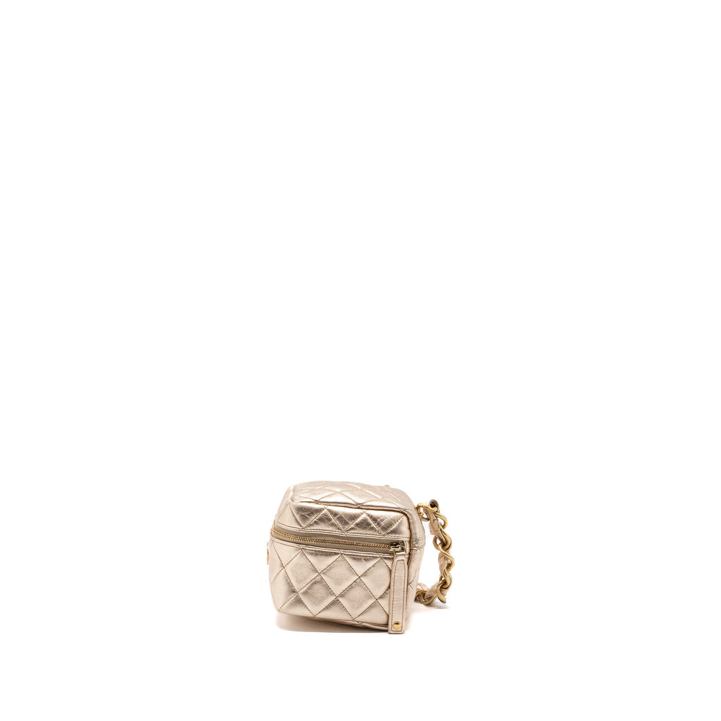 CHANEL 22S DICE PURSE WITH CHAIN LAMBSKIN GOLD BRUSHED GHW