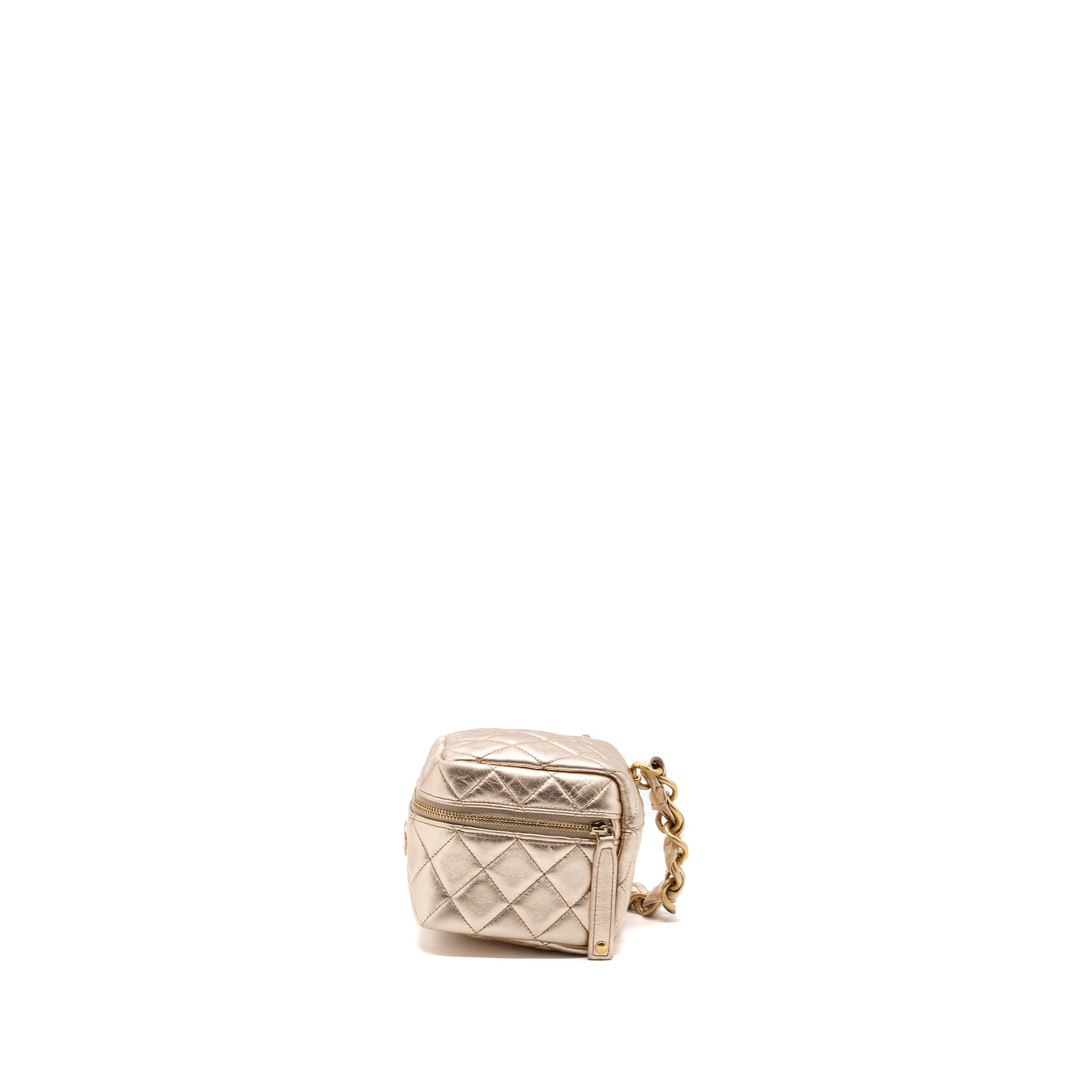 CHANEL 22S DICE PURSE WITH CHAIN LAMBSKIN GOLD BRUSHED GHW