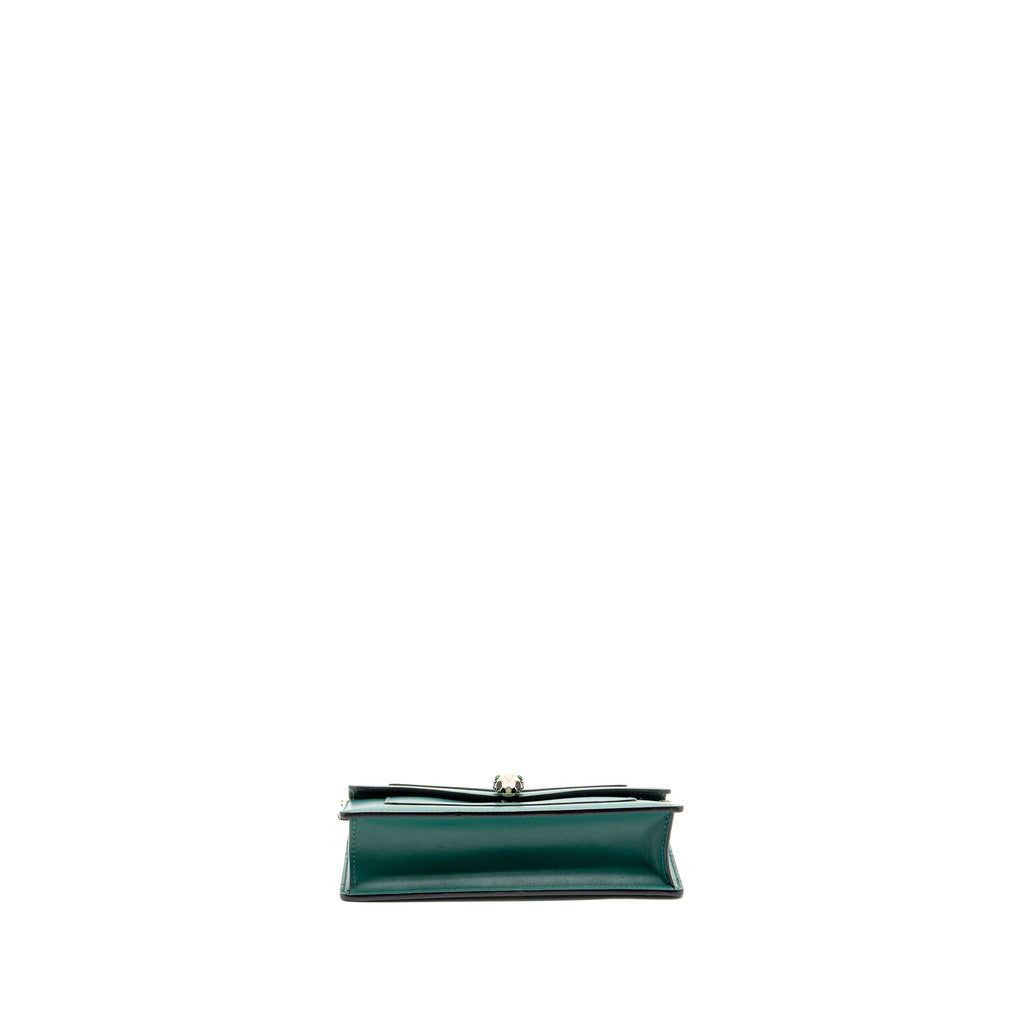 BVLGARI SERPENTI FOREVER WALLET ON CHAIN CALFSKIN GREEN LGHW