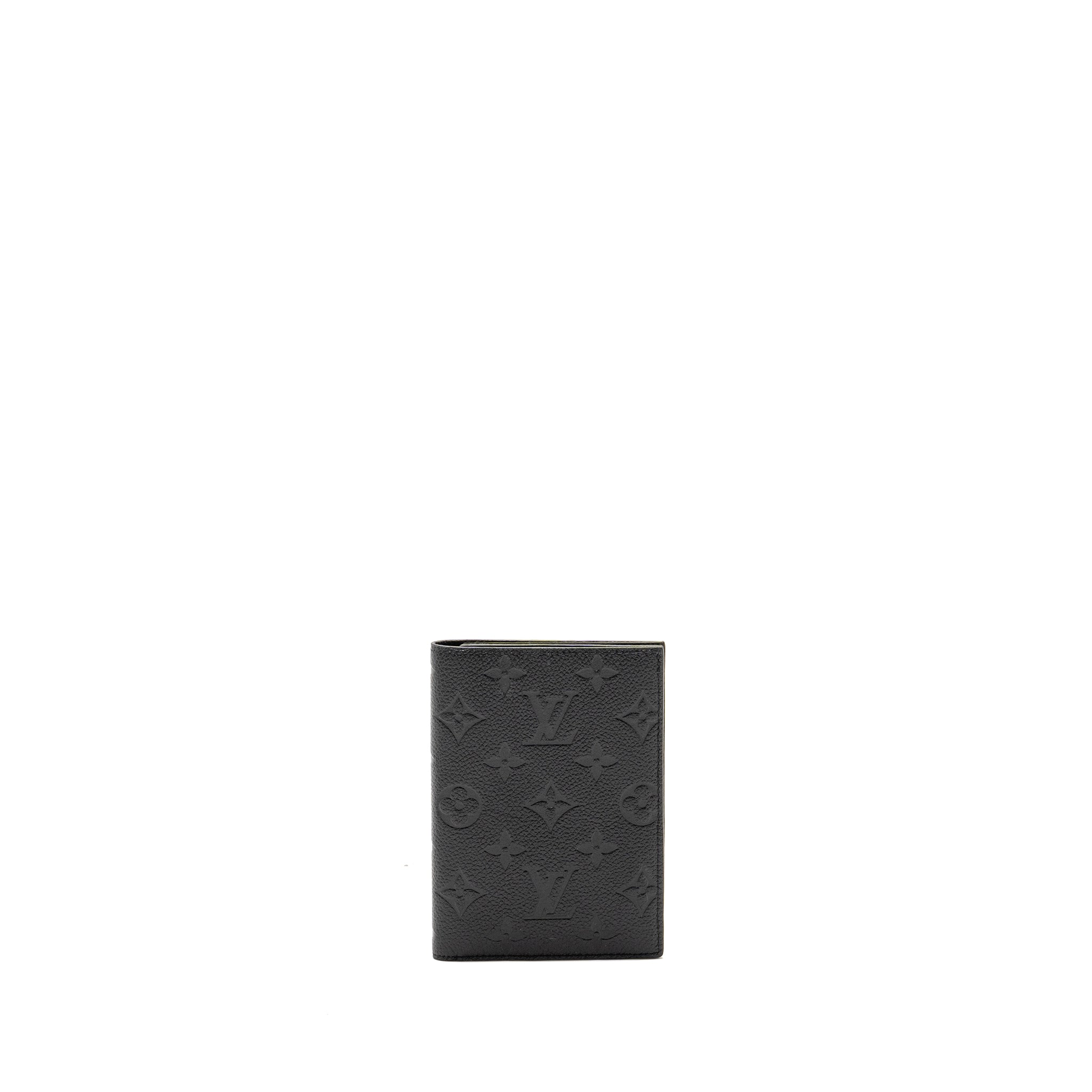LOUIS VUITTON PASSPORT COVER MONOGRAM EMPREINTE LEATHER BLACK