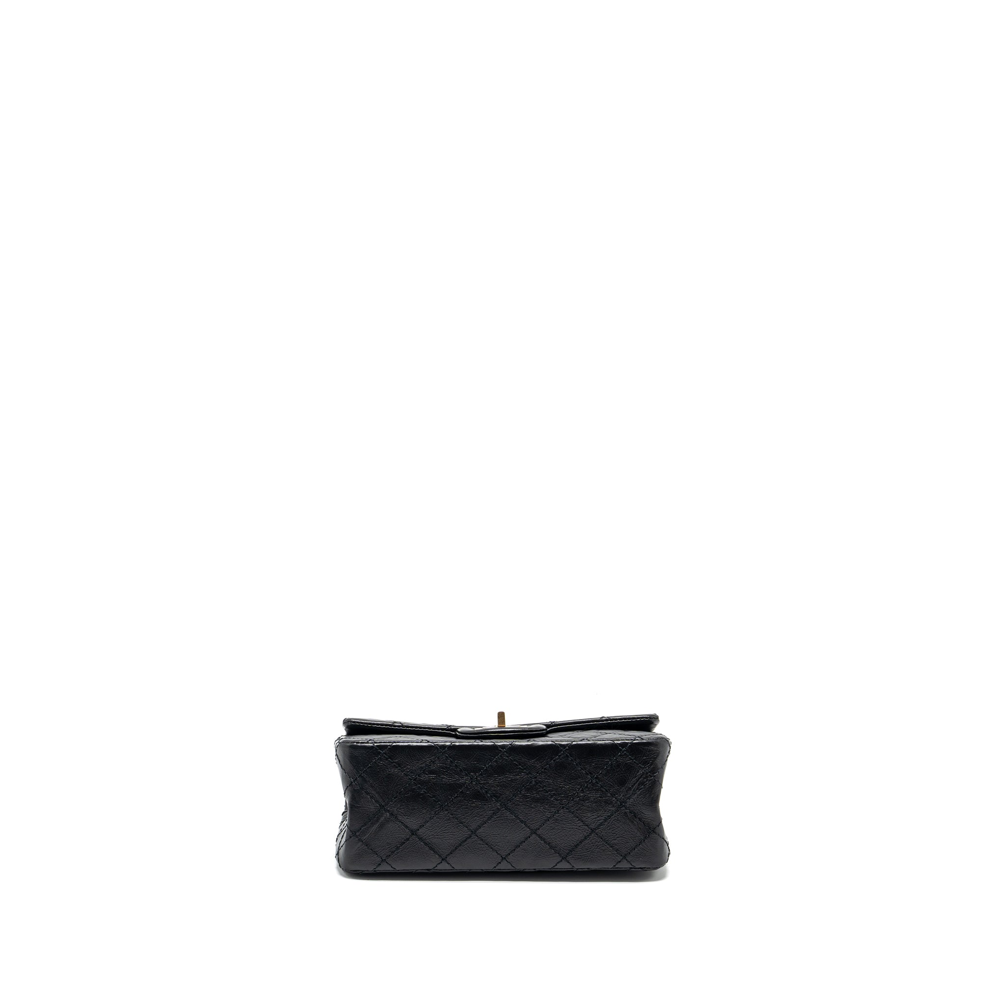 CHANEL MINI 2.55 REISSUE FLAP BAG AGED CALFSKIN BLACK GHW