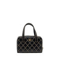 CHANEL VINTAGE WILD STITCH ZIP TOTE BAG CALFSKIN BLACK GHW