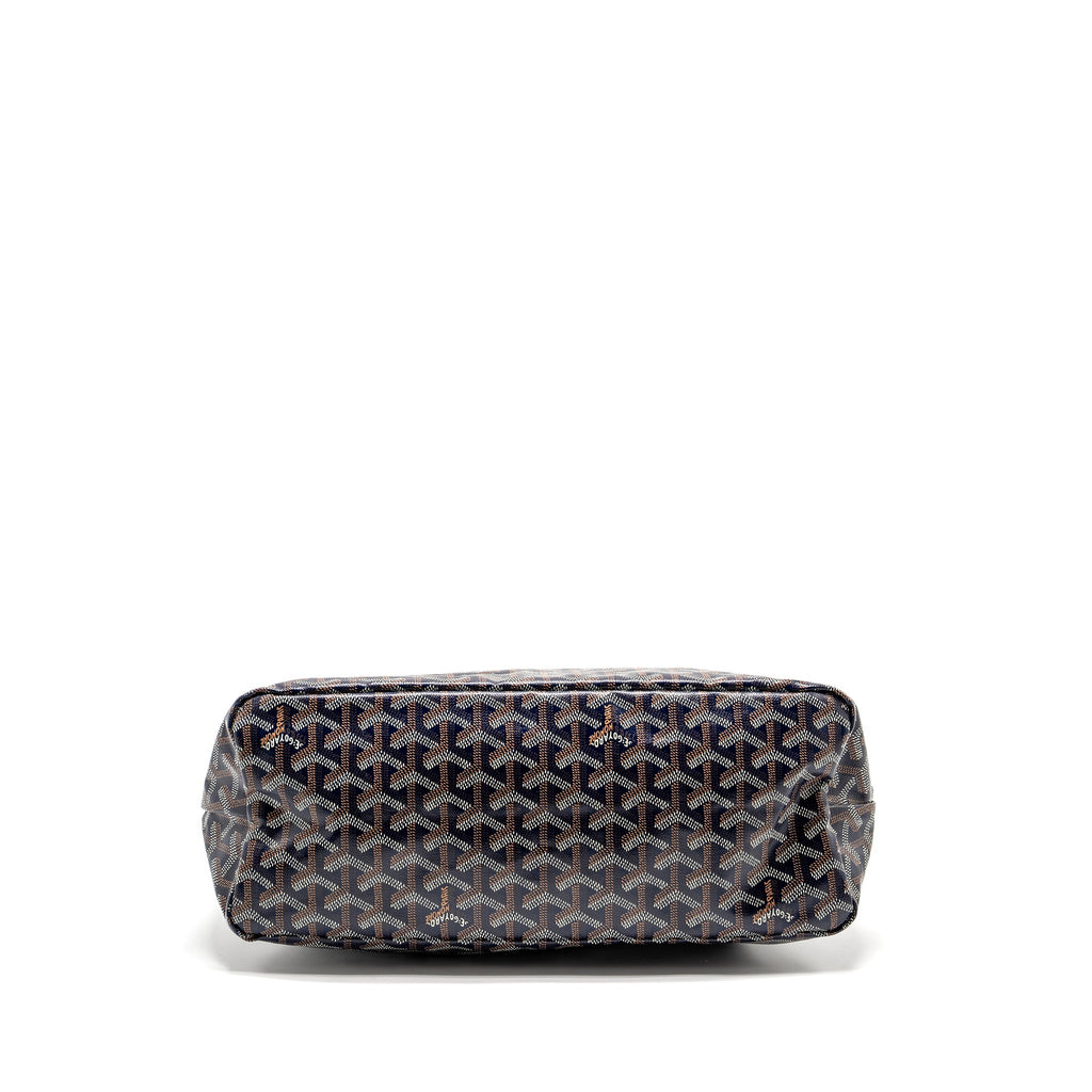 GOYARD BOHEME HOBO BAG GOYARDINE CANVAS/CALFSKIN NAVY SHW