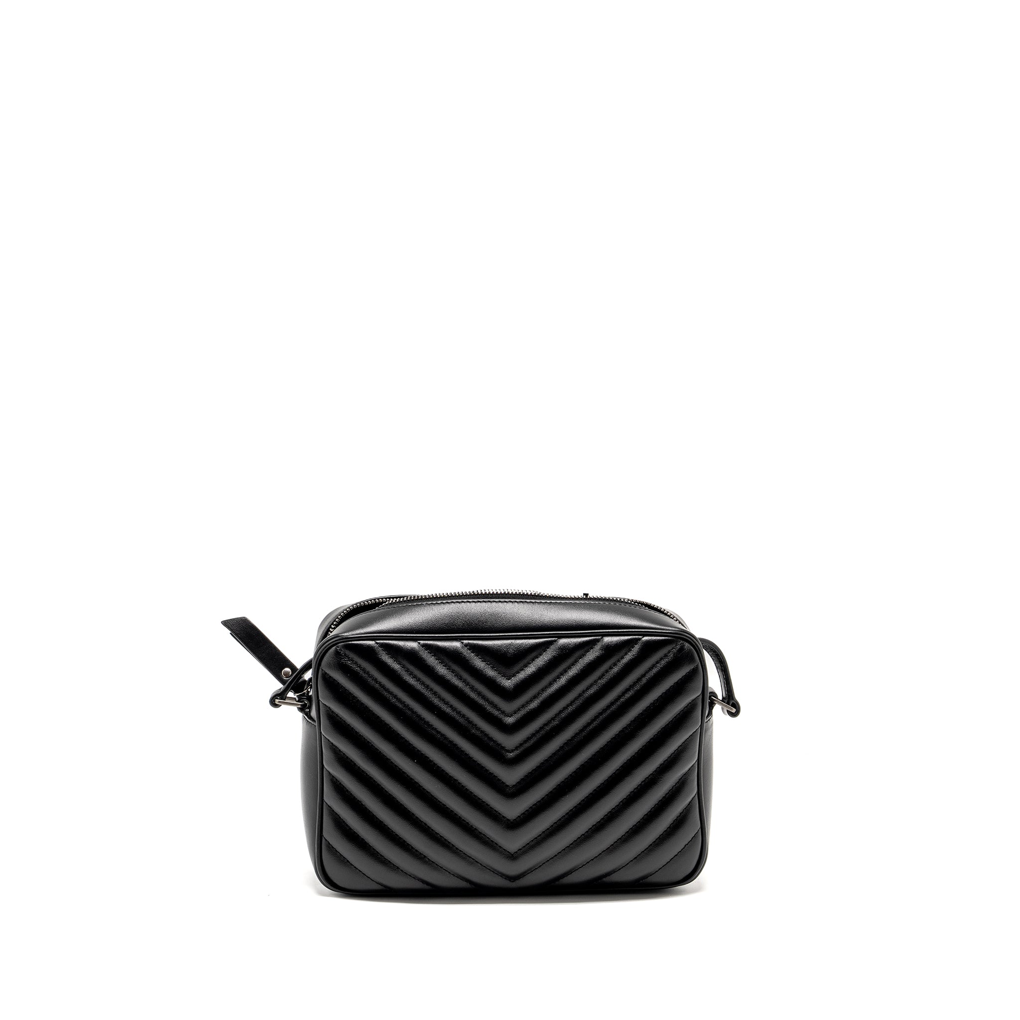 SAINT LAURENT LOU CAMERA BAG CALFSKIN BLACK RUTHENIUM SHW
