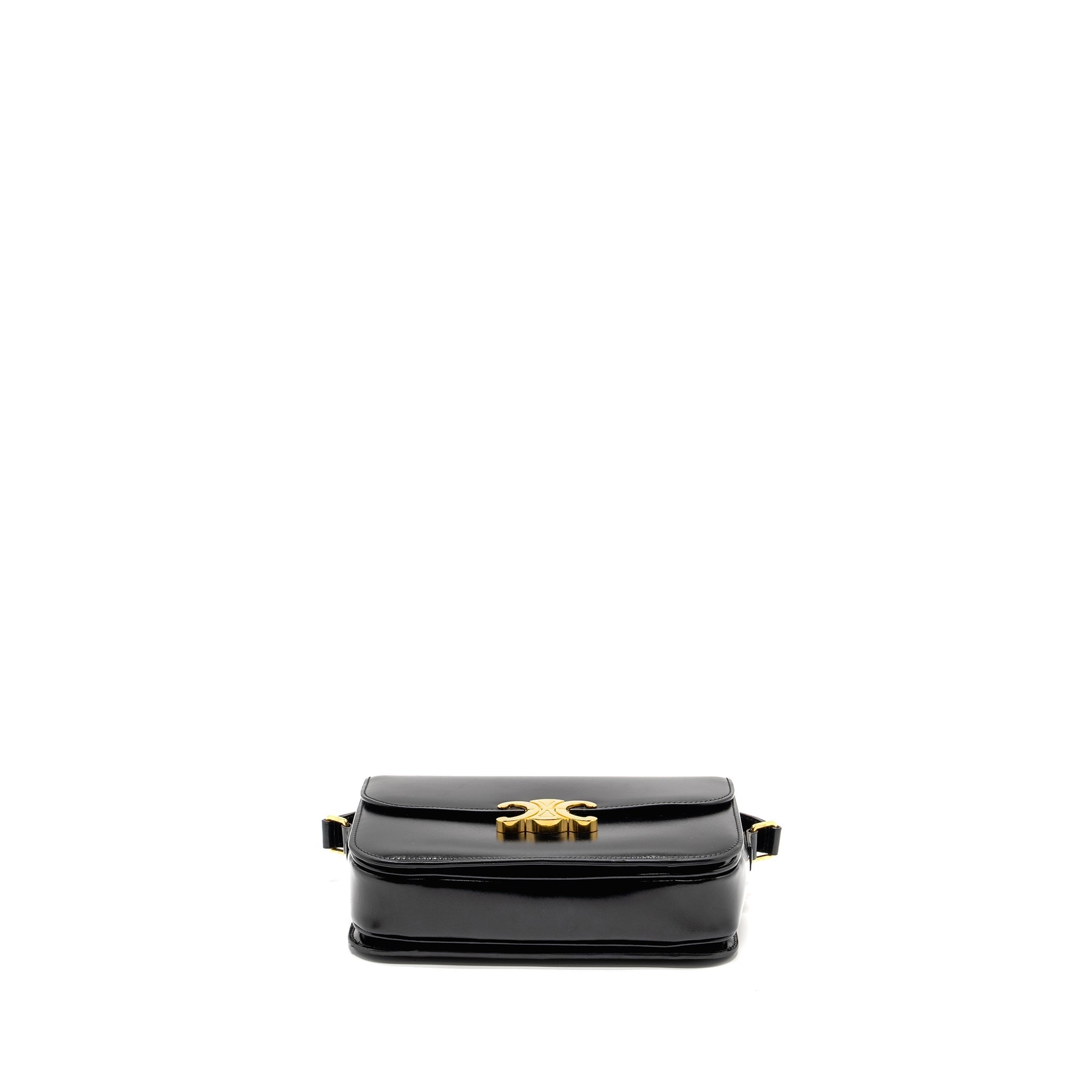 CELINE CLASSIC TRIOMPHE BAG SHINY CALFSKIN BLACK GHW