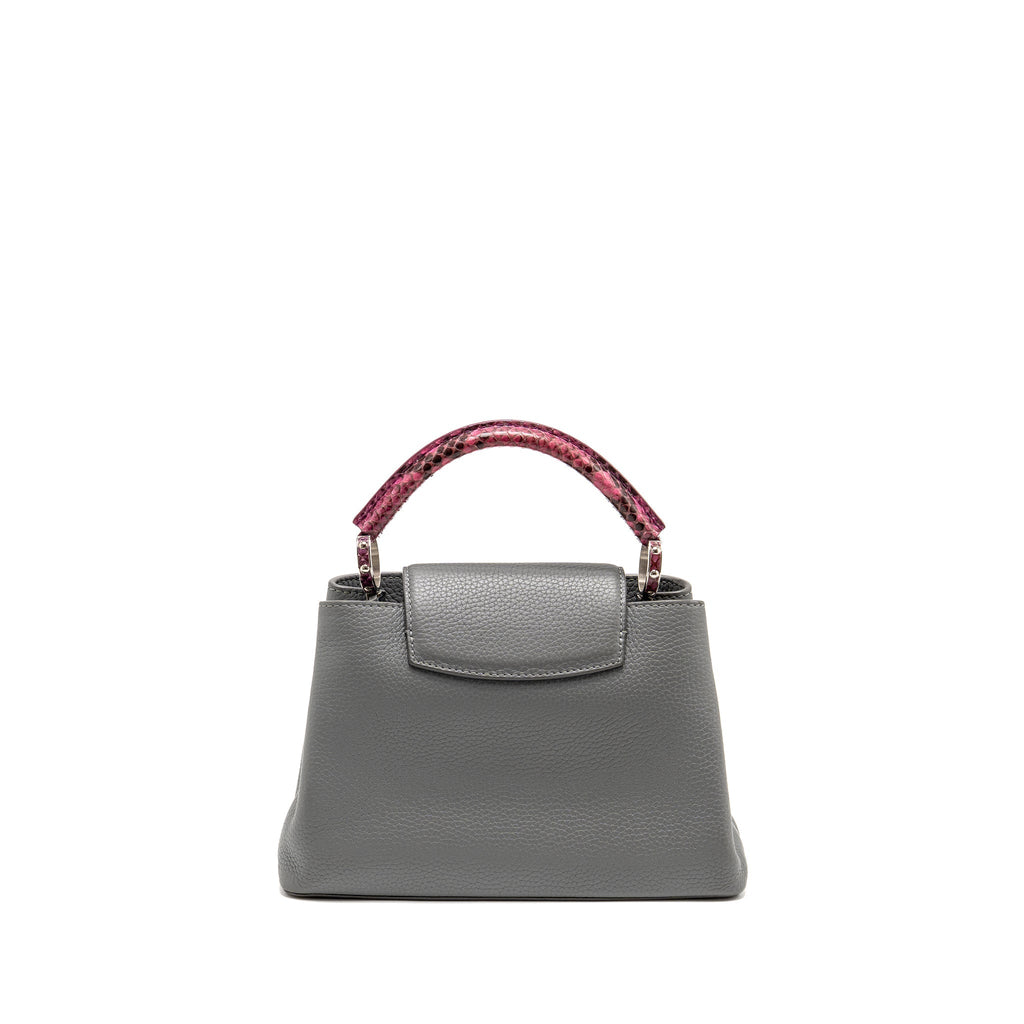 LOUIS VUITTON CAPUCINE BB PYTHON/TAURILLON LEATHER GREY SHW