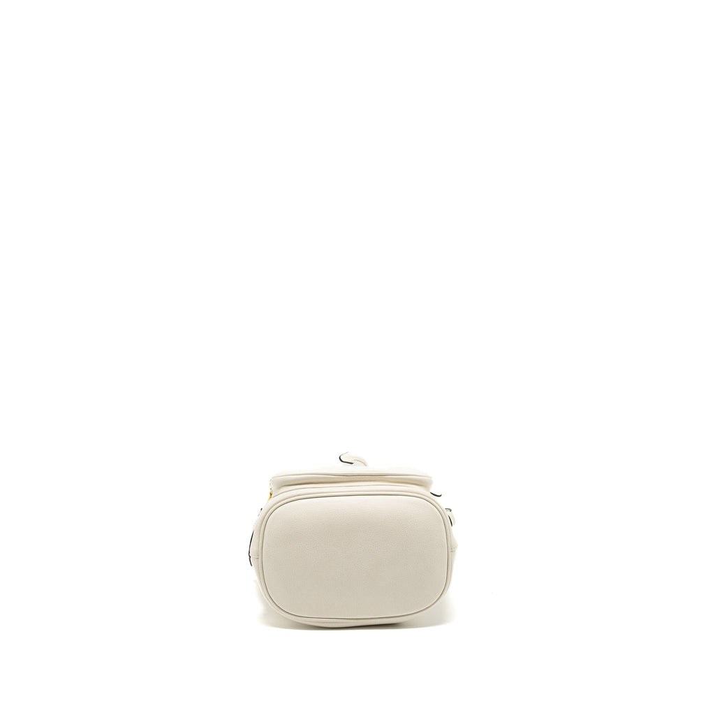PRADA DRAWSTRING BUCKET BAG CALFSKIN WHITE GHW