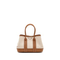 HERMES NEO GARDEN PARTY 23 CANVAS/NEGONDA ECRU-BEIGE/GOLD SHW