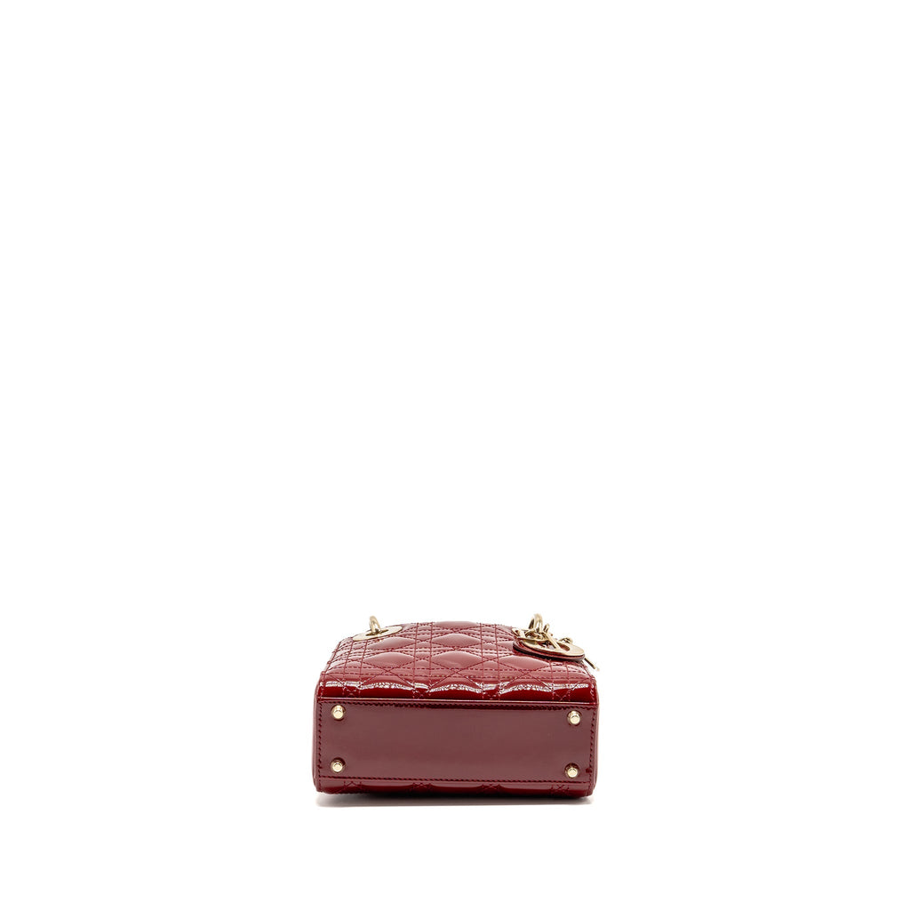 DIOR MINI LADY DIOR PATENT RED GHW