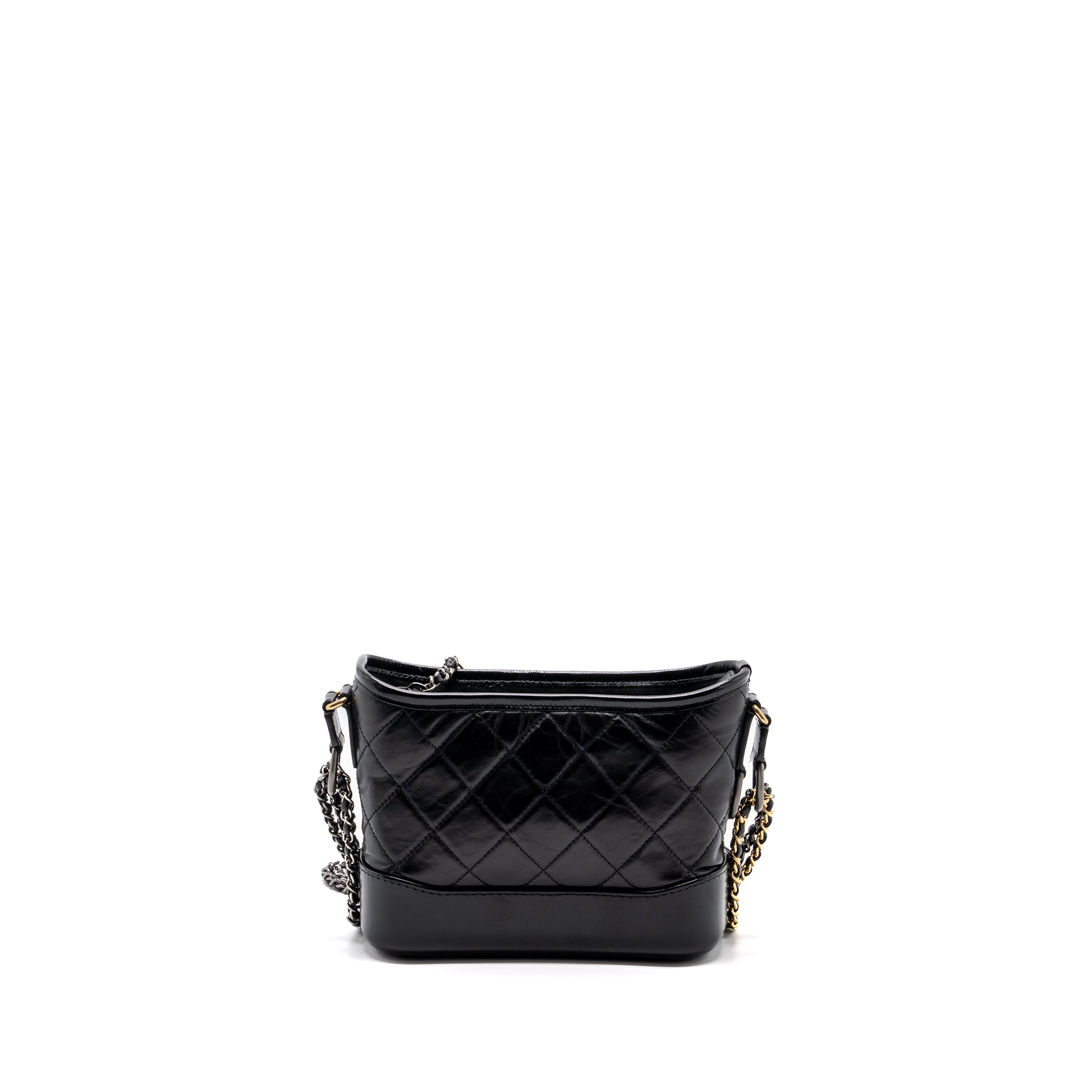 CHANEL SMALL GABRIELLE HOBO BAG AGED CALFSKIN BLACK MULTICOLOUR HARDWARE