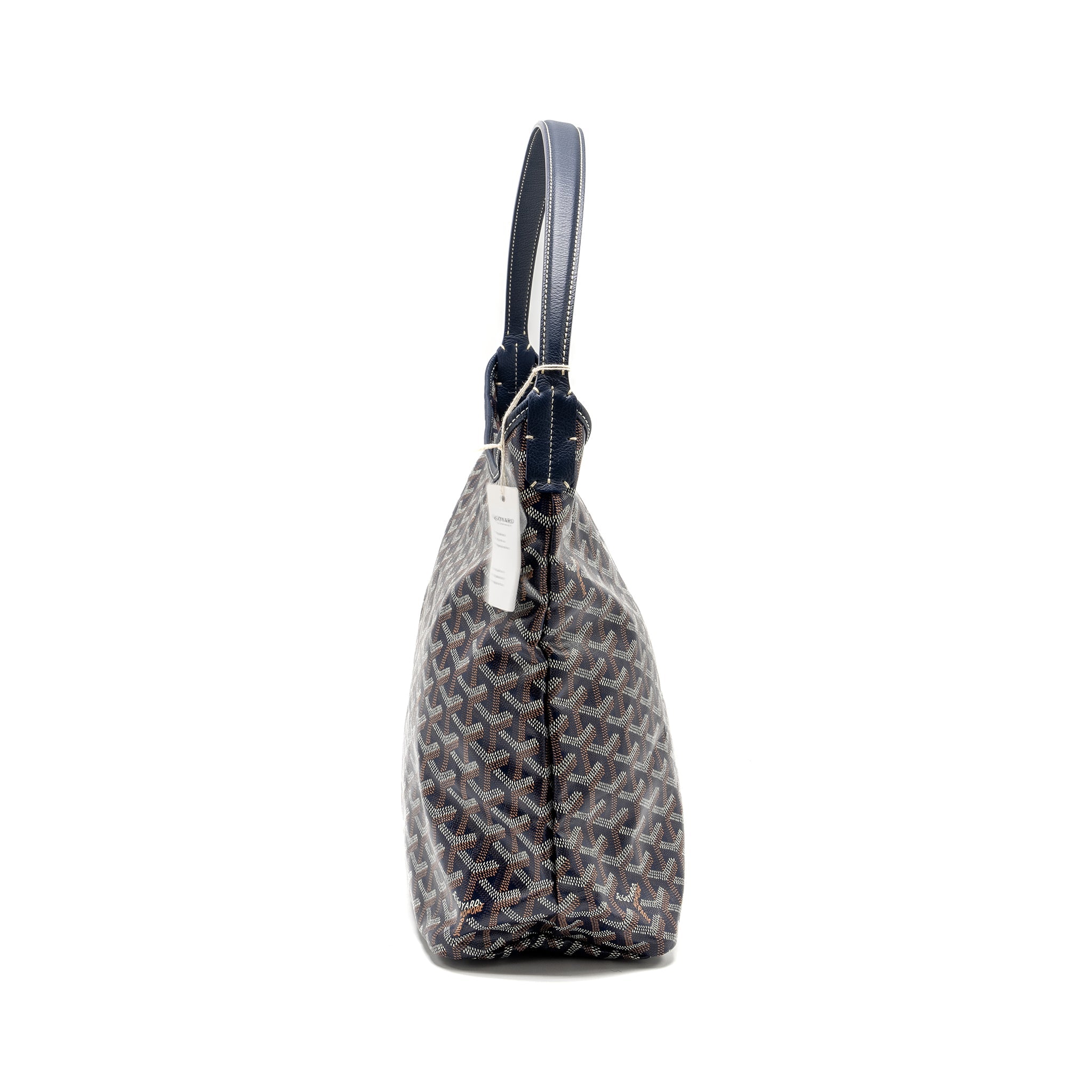 GOYARD BOHEME HOBO BAG GOYARDINE CANVAS/CALFSKIN NAVY SHW