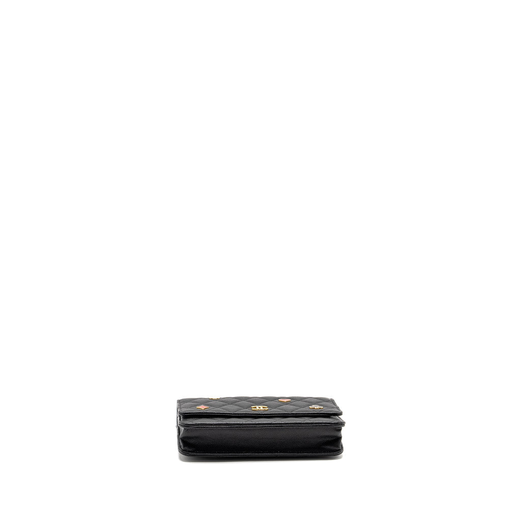 CHANEL COCO CASINO WALLET ON CHAIN CAVIAR BLACK GHW (MICROCHIP)