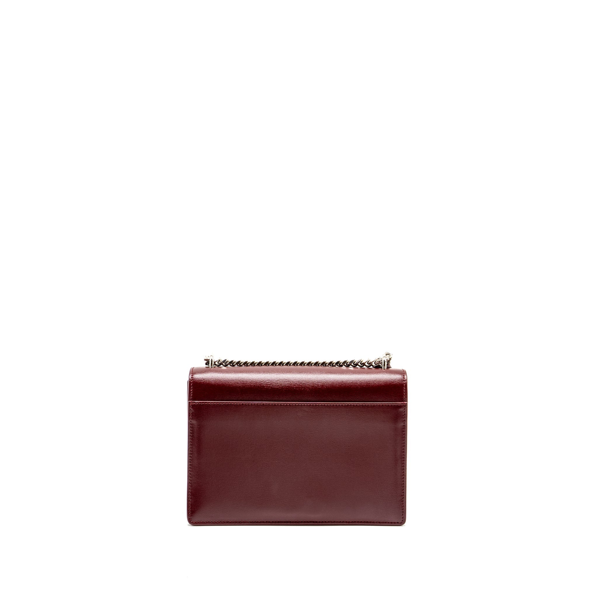 SAINT LAURENT/YSL SUNSET BAG CALFSKIN BURGUNDY SHW