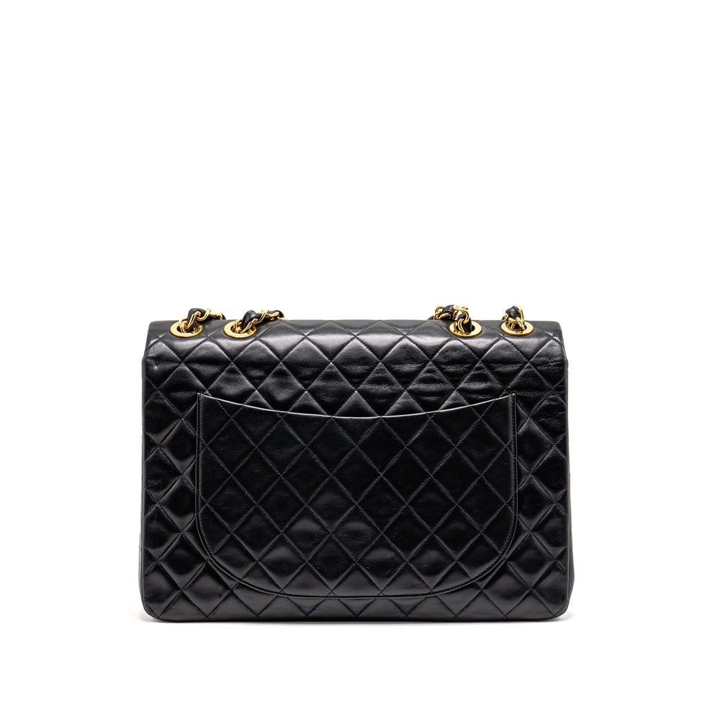 CHANEL VINTAGE CLASSIC FLAP JUMBO BAG CALFSKIN BLACK GHW