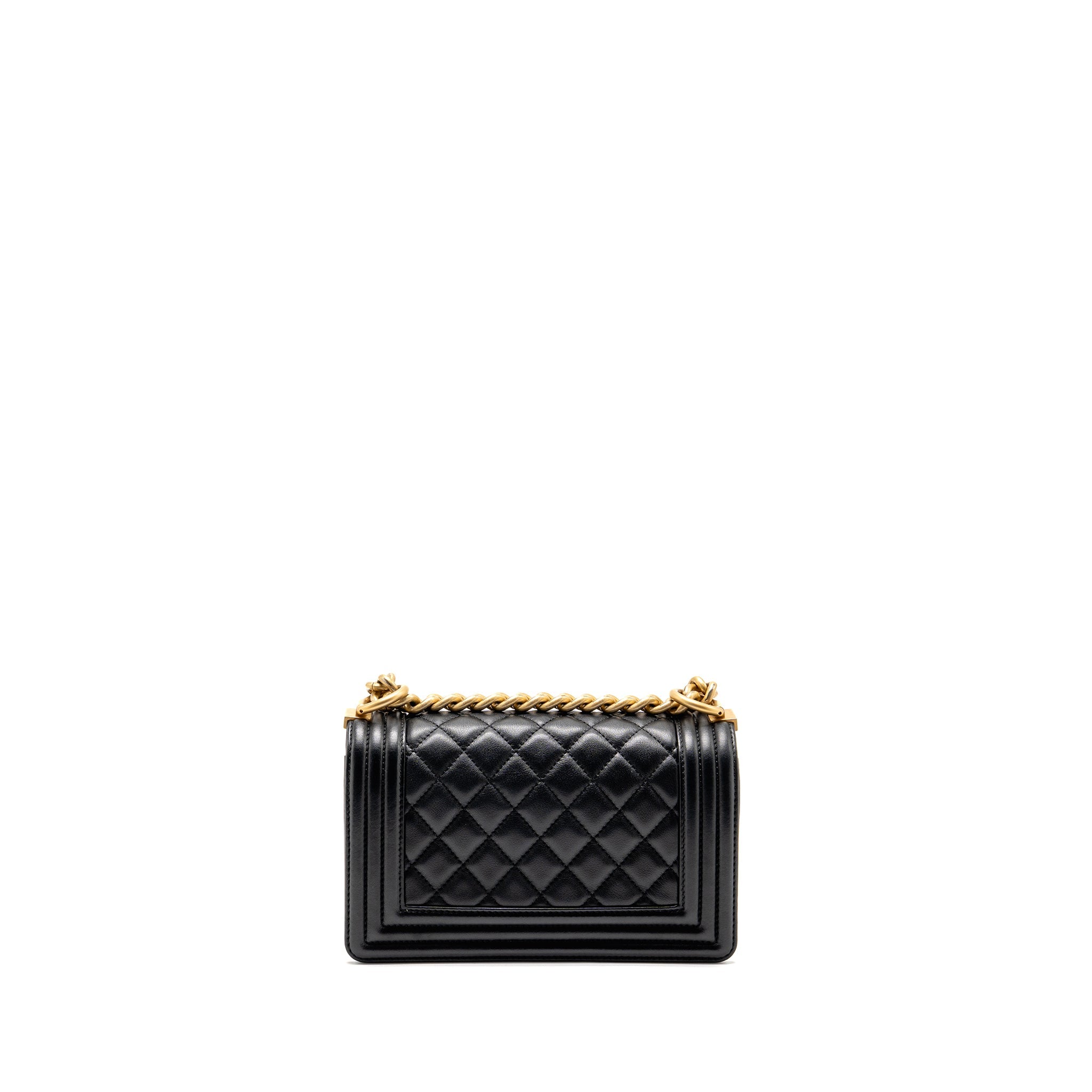 CHANEL SMALL BOY BAG CALFSKIN BLACK GHW