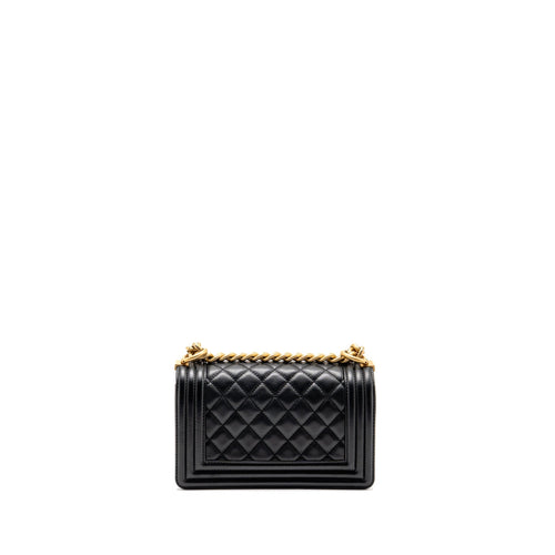 CHANEL SMALL BOY BAG CALFSKIN BLACK GHW