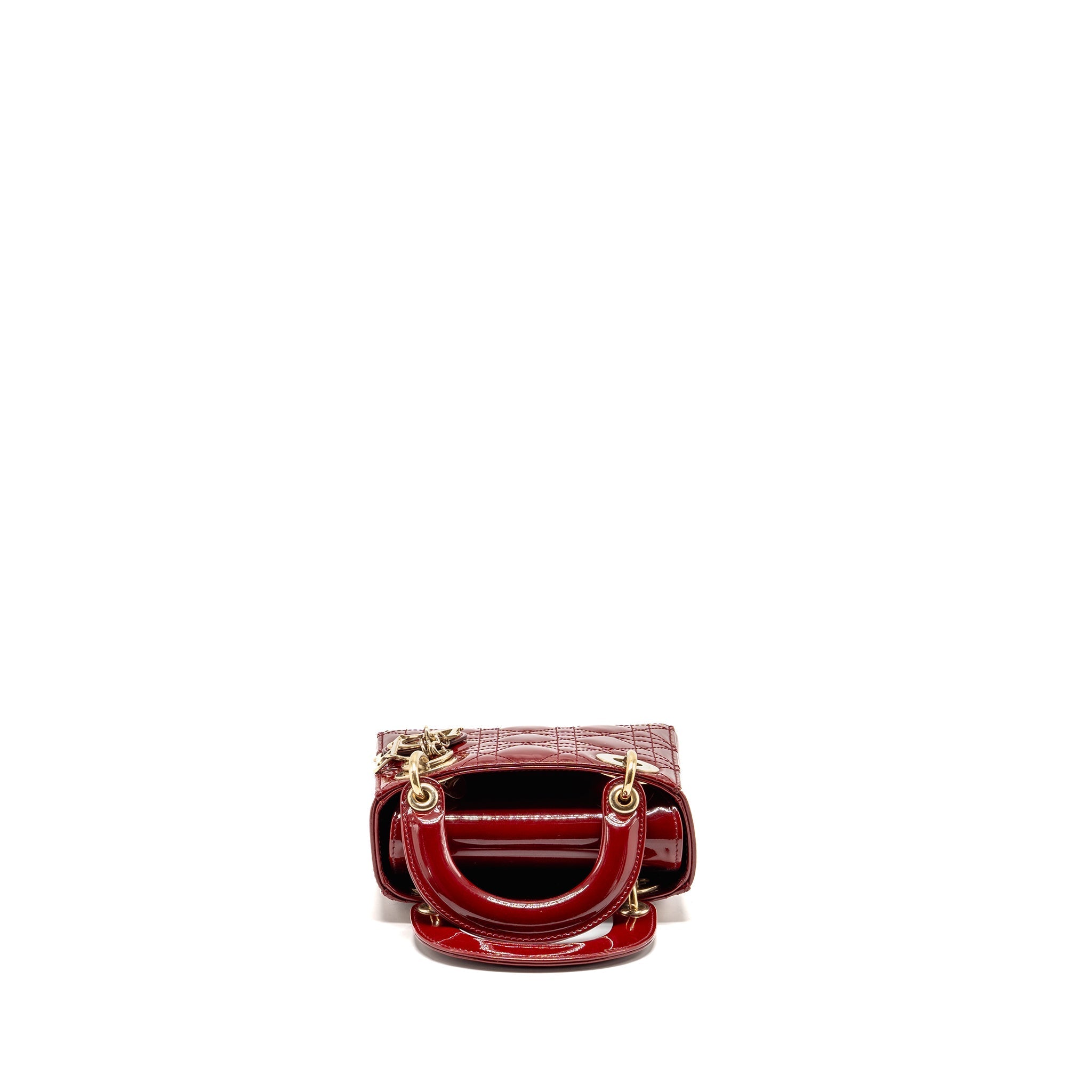 DIOR MINI LADY DIOR PATENT RED GHW