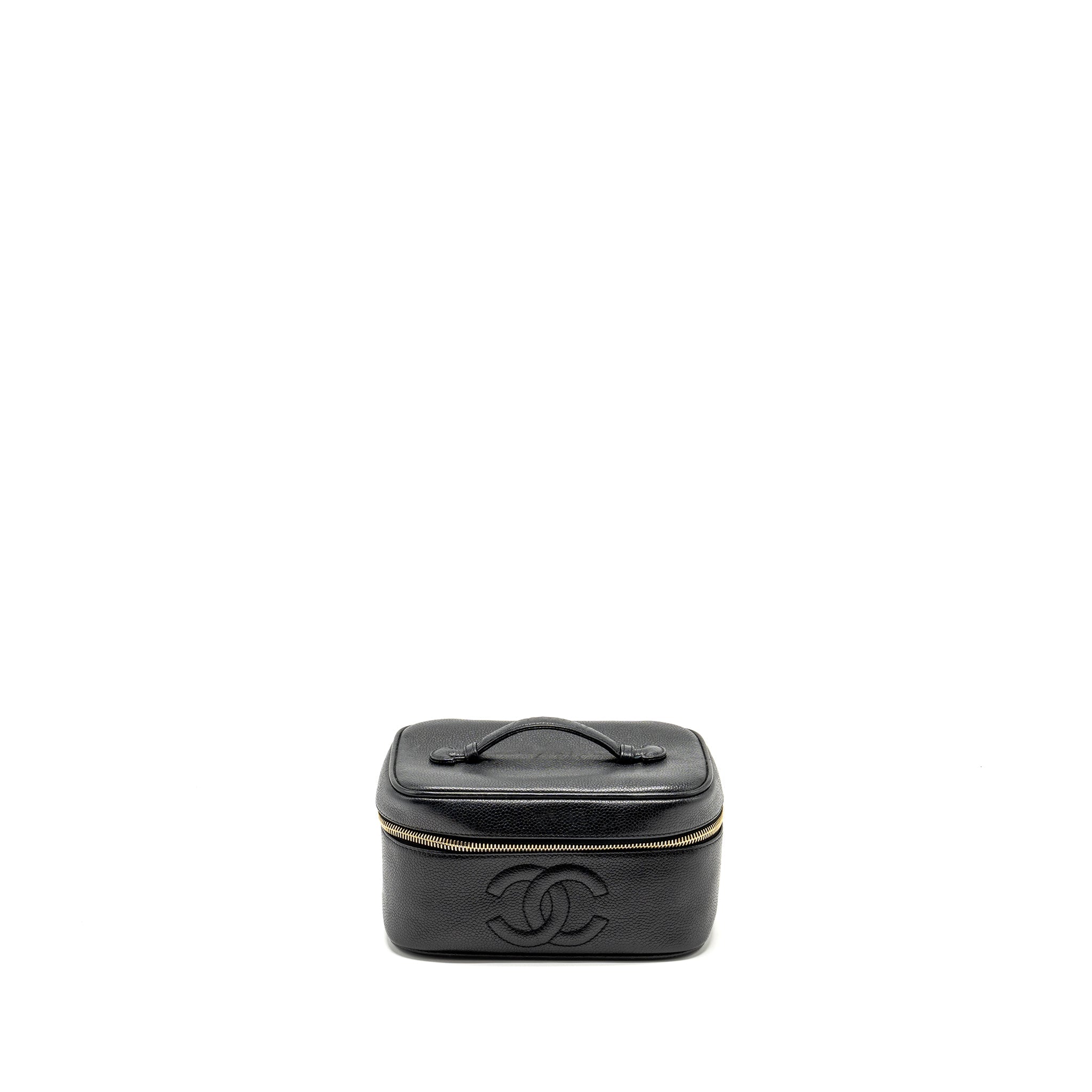 CHANEL VINTAGE VANITY CASE CAVIAR BLACK GHW