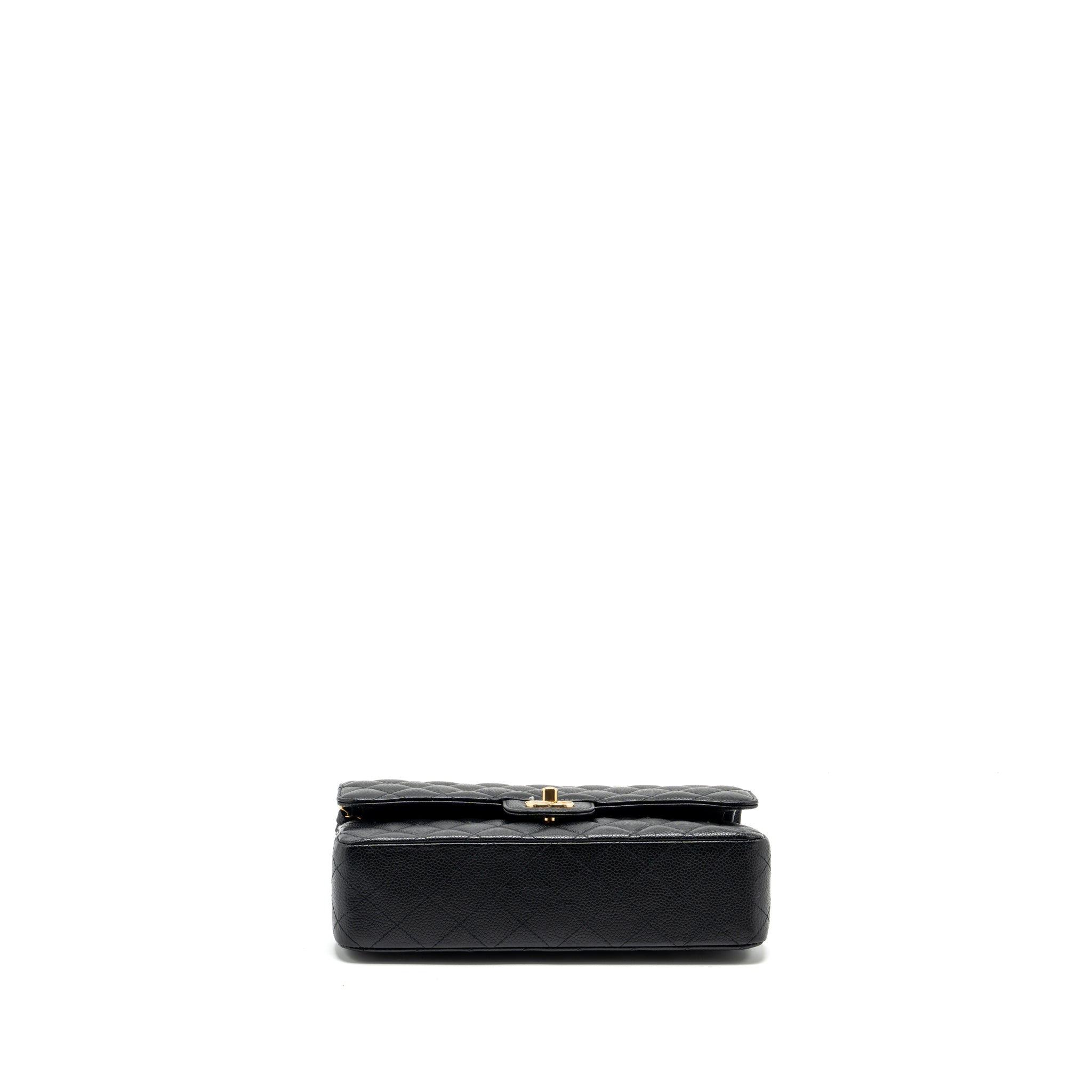 CHANEL MEDIUM CLASSIC DOUBLE FLAP BAG CAVIAR BLACK GHW (MICROCHIP)