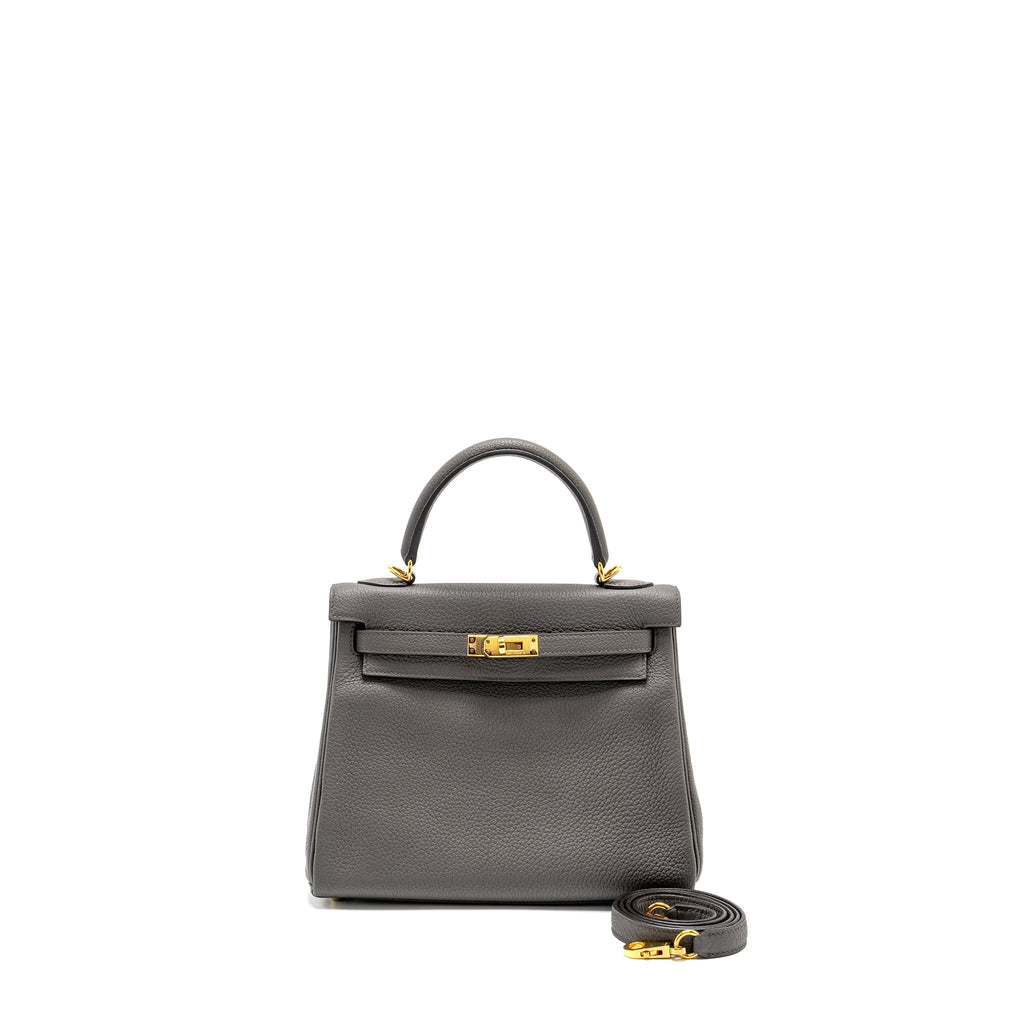 HERMES KELLY 25 TOGO GRIS ETAIN GHW