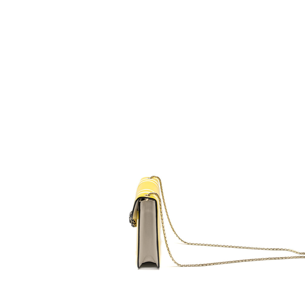 BVLGARI SERPENTI FOREVER CROSSBODY BAG CALFSKIN YELLOW/WHITE LGHW