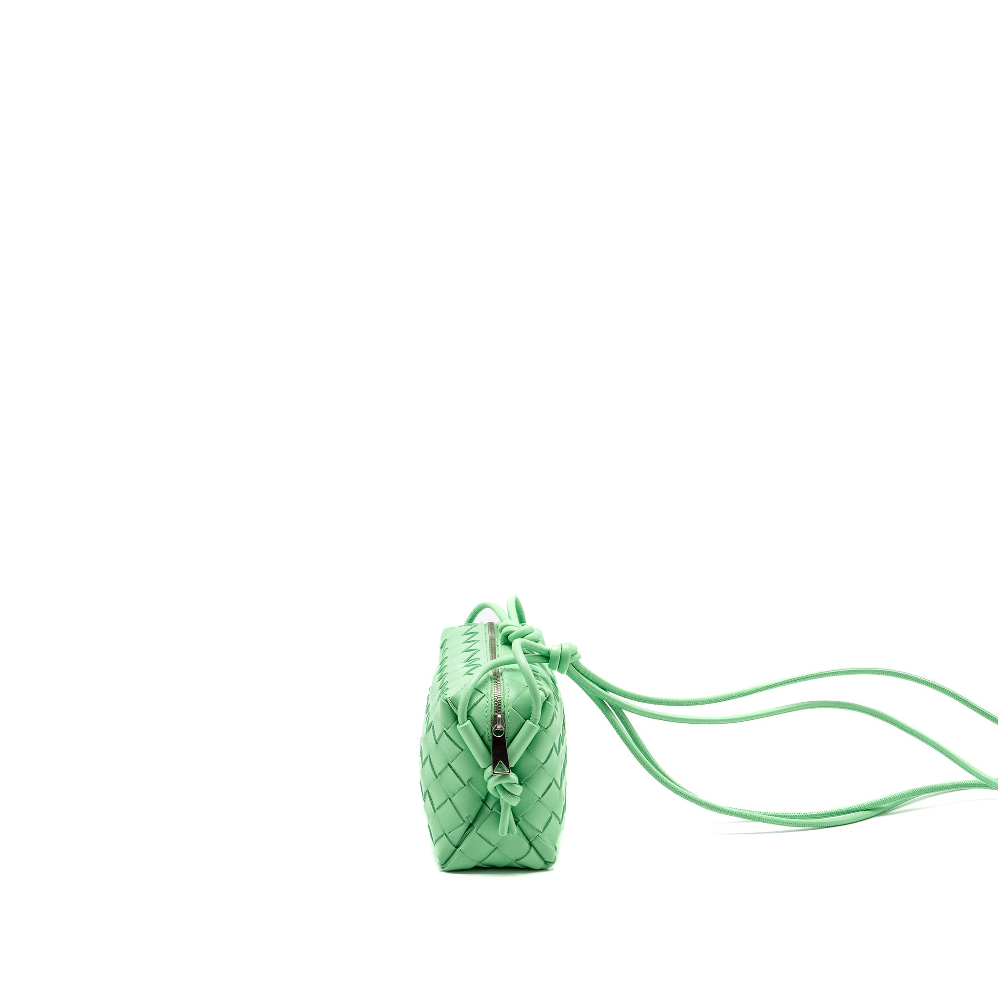 BOTTEGA VENETA MINI LOOP CAMERA BAG LAMBSKIN LIGHT GREEN SHW